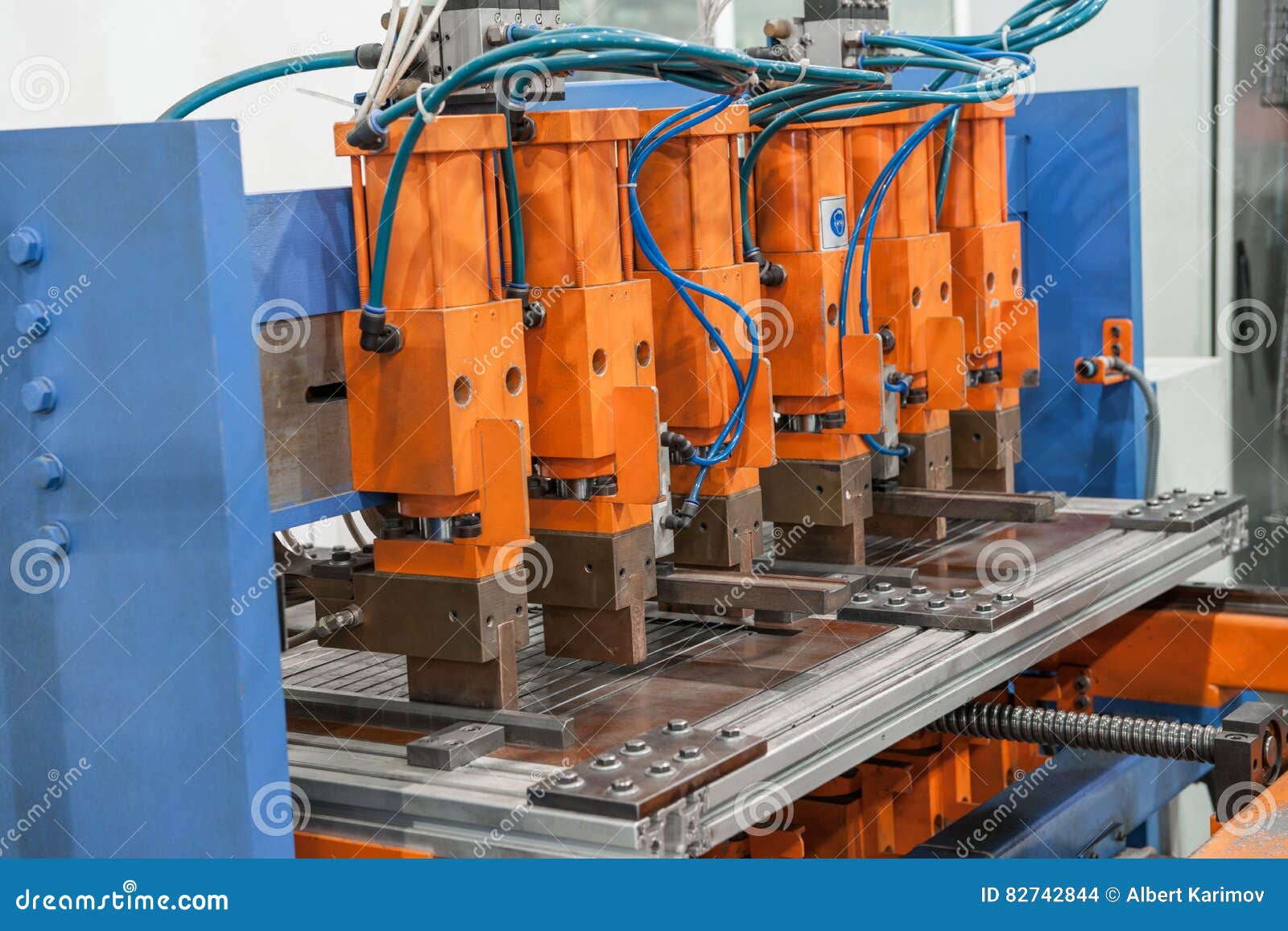Closeup of an Industrial Welding Machine Stock Photo Image of