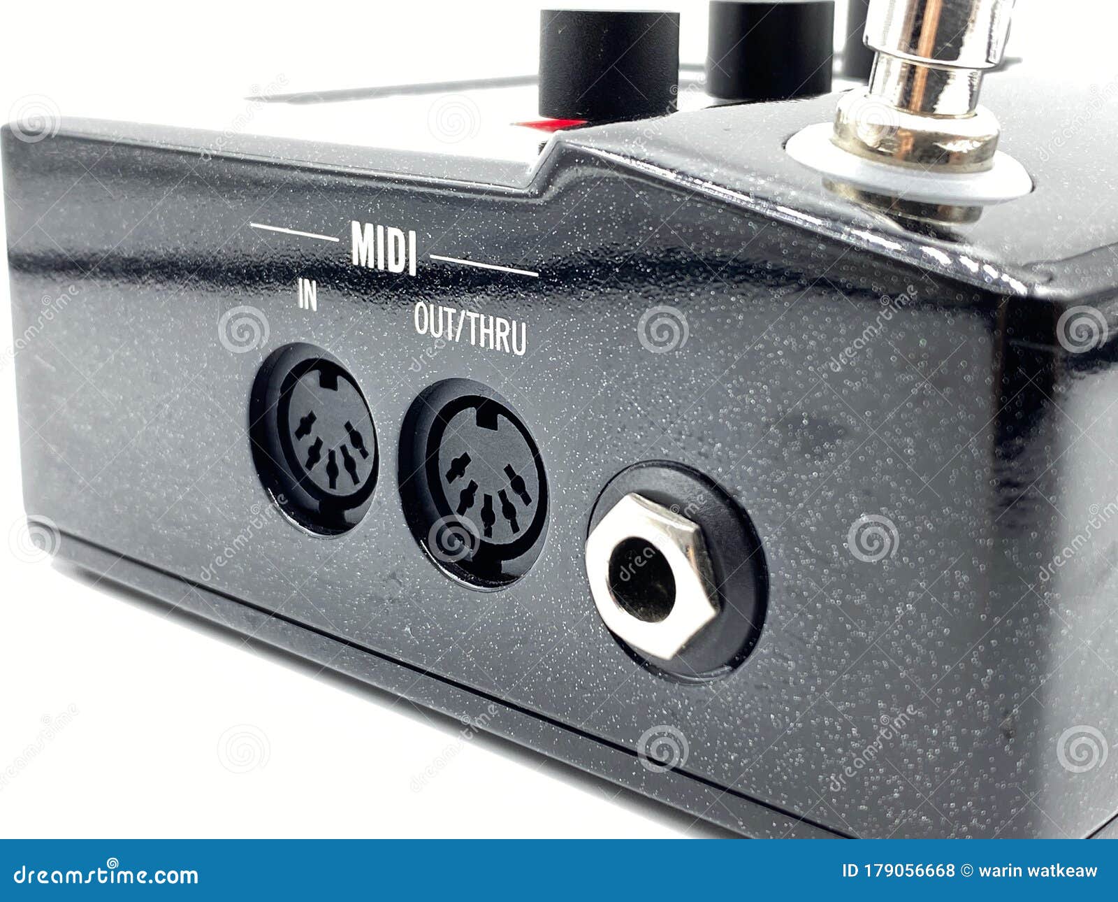 Closeup Input and Output Midi Channel. Stock Photo Image of isolated