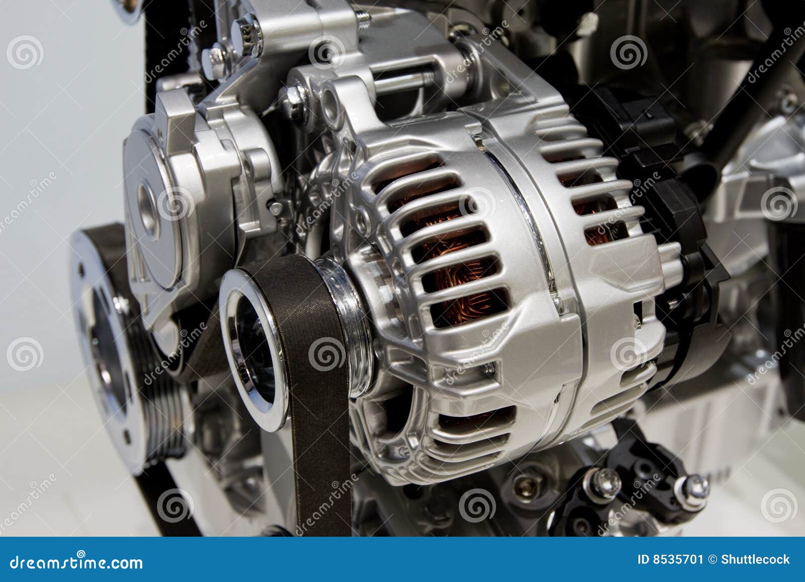closeup of an internal combustion engine