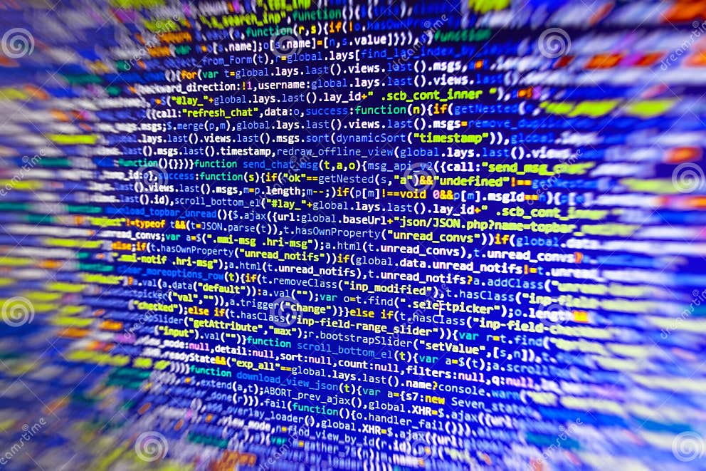 Closeup of Java Script, CSS and HTML Code. Stock Image - Image of ...