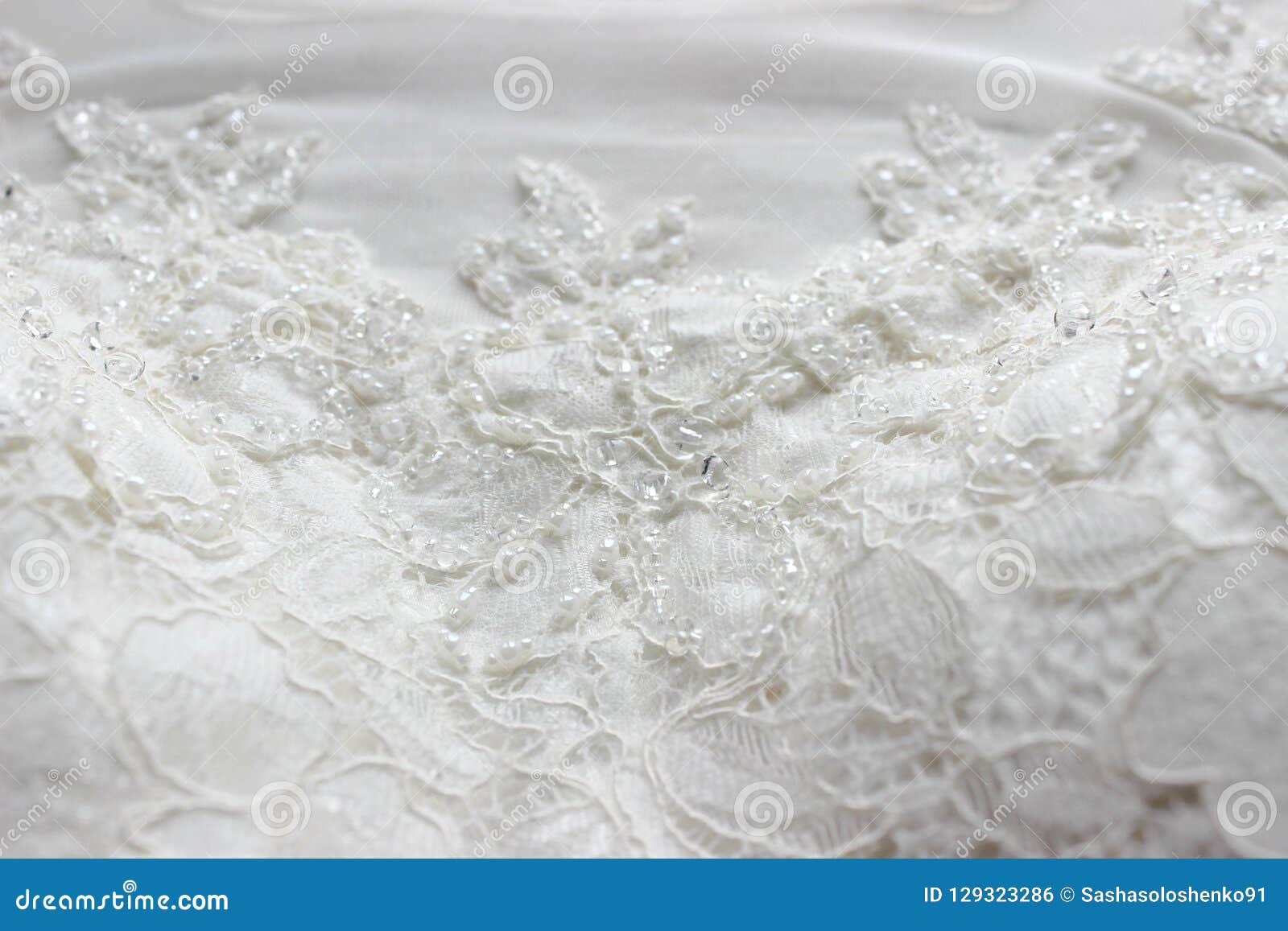 Beautiful Details of a Wedding Dress Beadwork Close-up Stock Photo ...