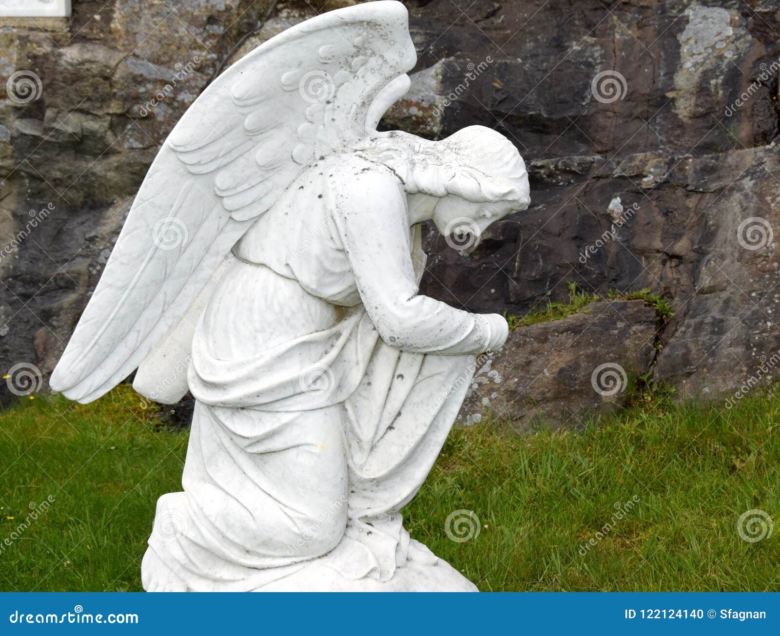 Praying Angel On The Knees Stock Photo Image Of Closeup 122124140