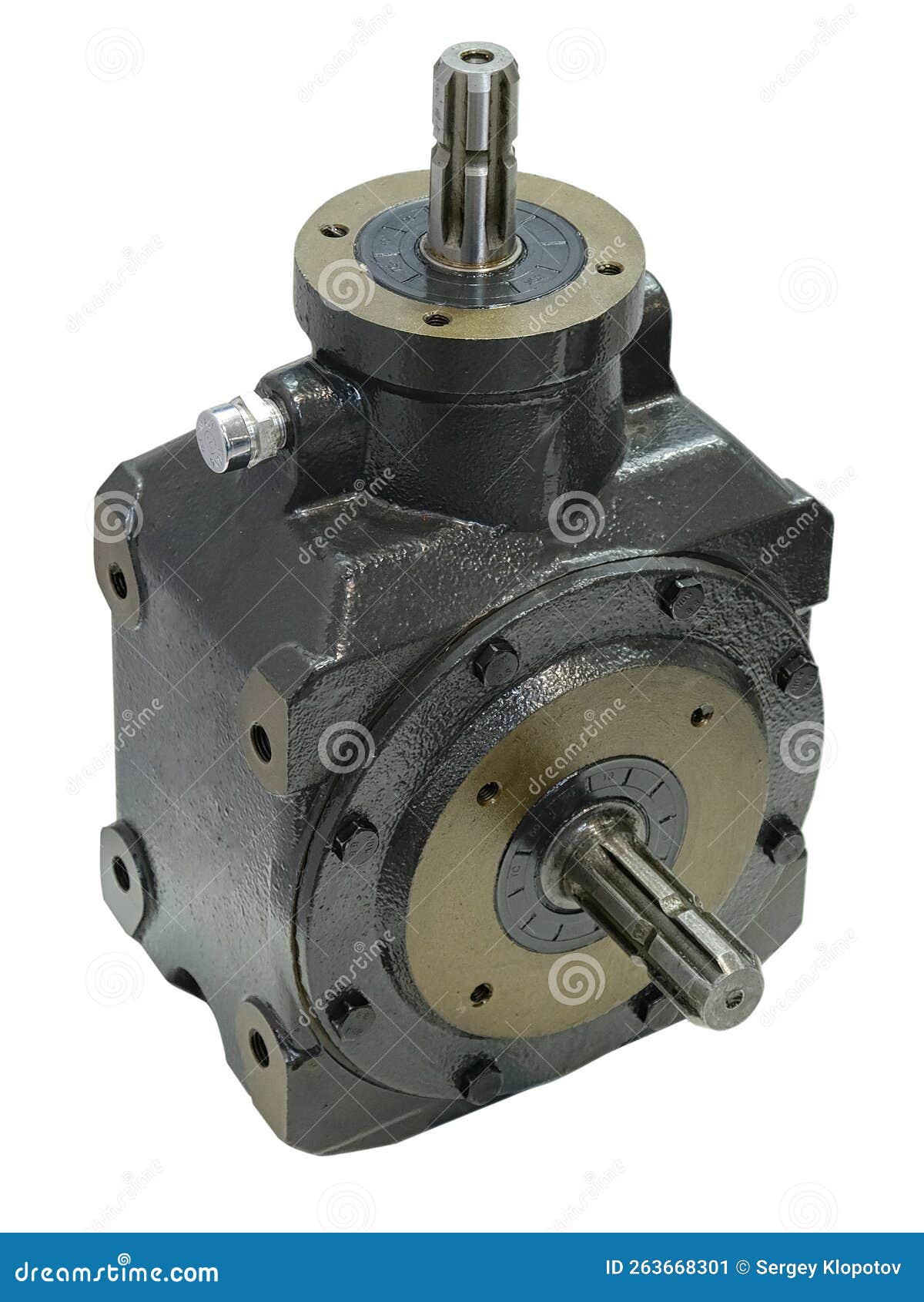Closeup of a Large Industrial Unit Pump or Gearbox Stock Image Image