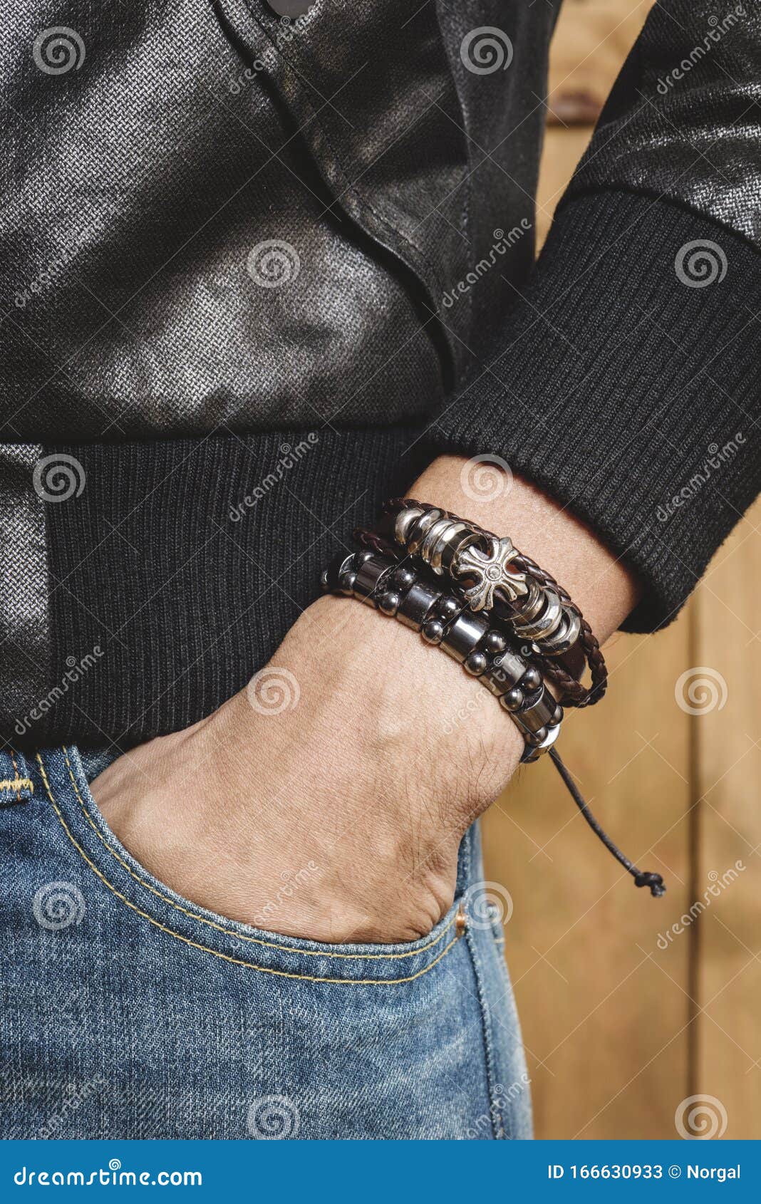 Bracelet on the wrist stock image. Image of object, handmade - 166630933