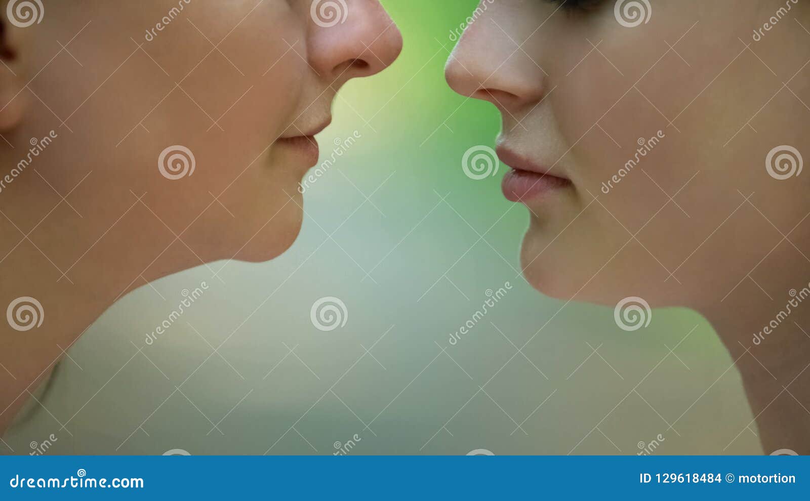 Closeup of Lesbian Couple, Intimate Meeting, Same-sex Relations, Lgbt Rights Stock Photo