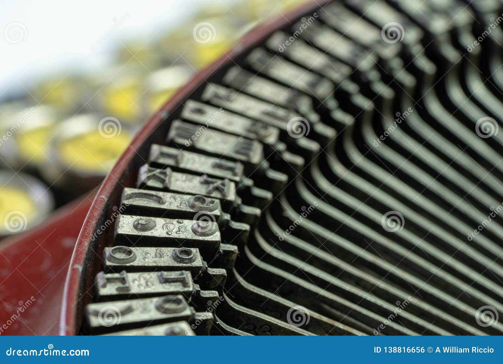 Antique Typewriter Letter Blocks on Striker Arms Stock Photo Image of