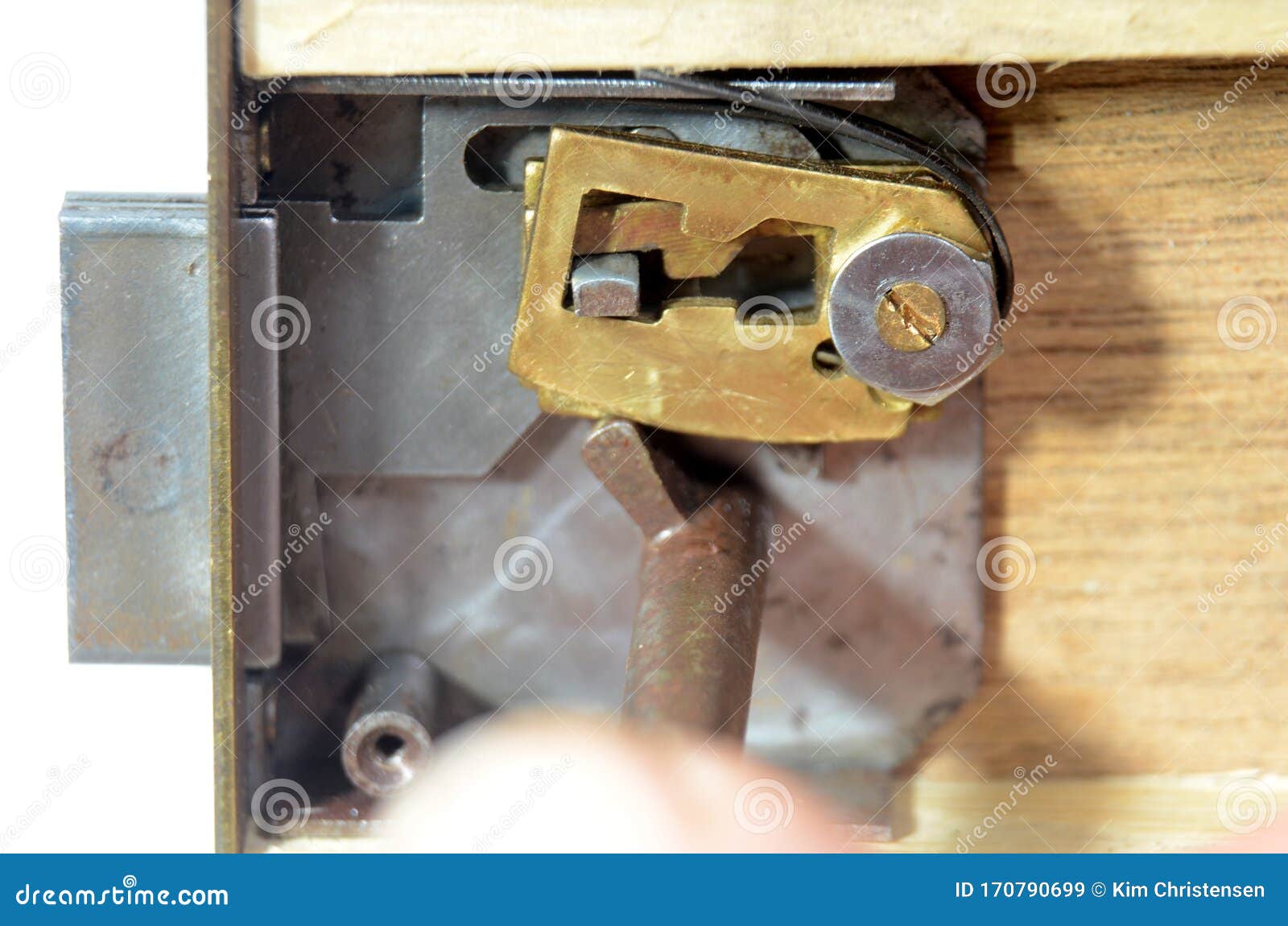 Lada overskridelsen vegetarisk Closeup into a Lock Mechanism of a Lever Tumbler Lock Stock Image - Image  of misfit, bolt: 170790699