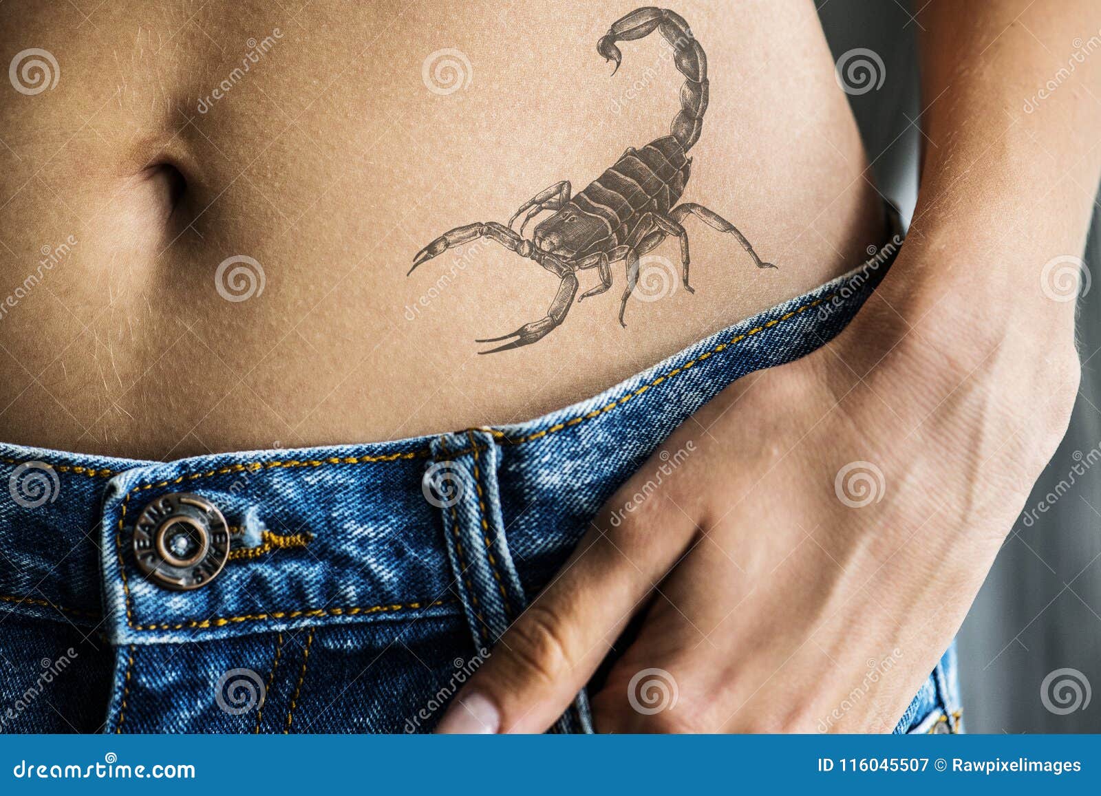 Closeup of Lower Hip Tattoo of a Woman Stock Image - Image of decorate,  cool: 116045507