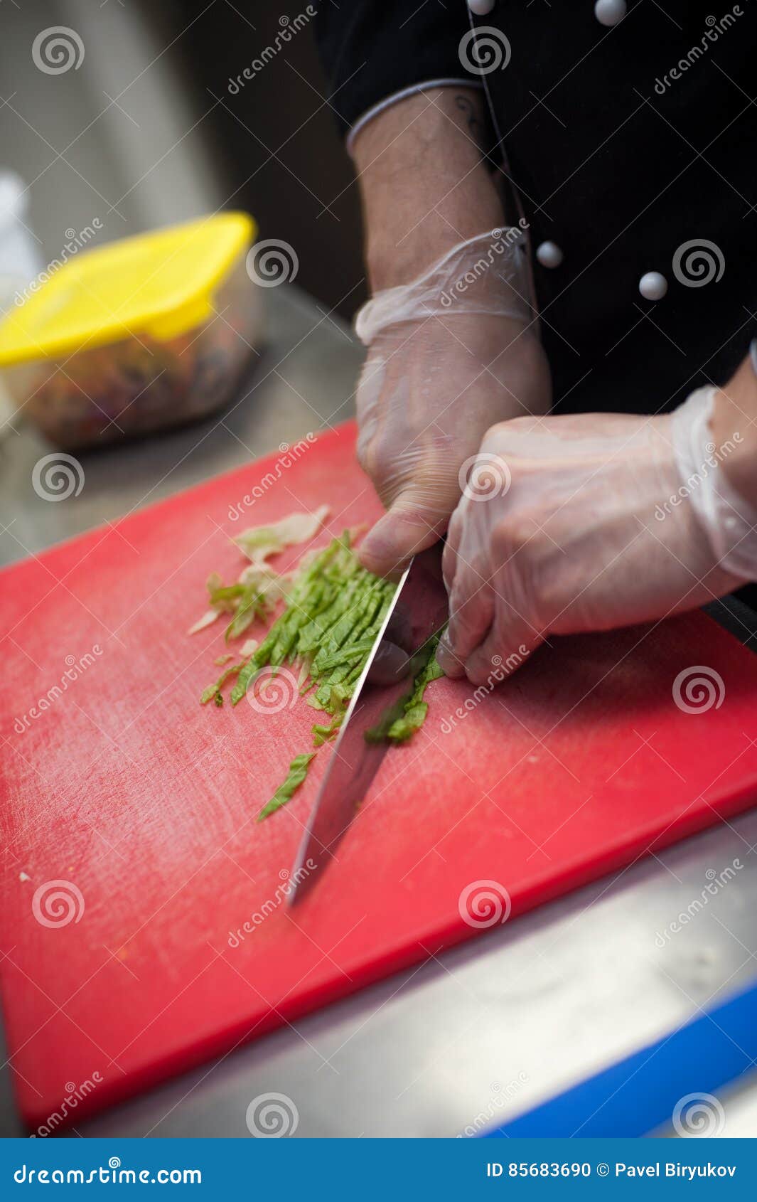 Closeup of Male Chef Hands Cutting Vegetables Stock Photo Image of food, cooperation 85683690
