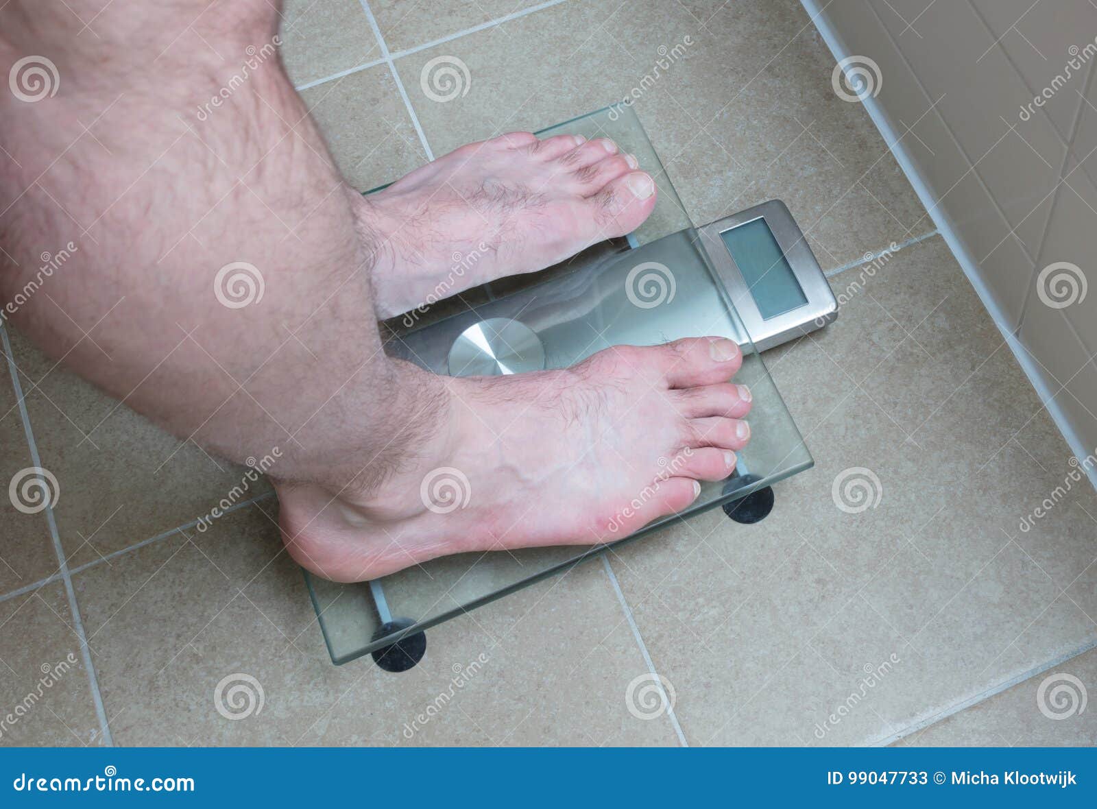 Man`s Feet on Weight Scale Stock Image Image of male, closeup 99047733