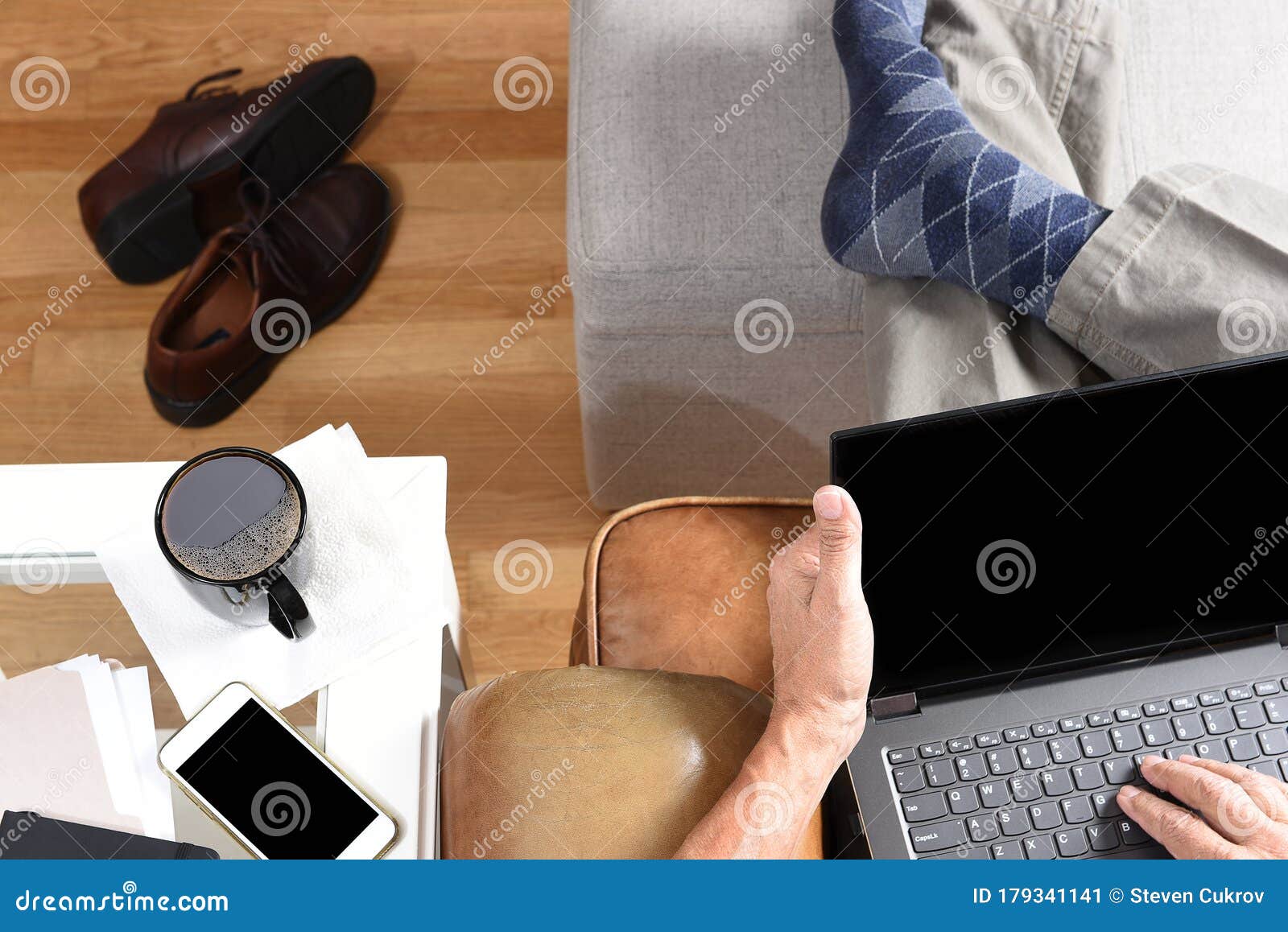 Download Closeup Of A Man Working Form Home During The Covid-19 ...