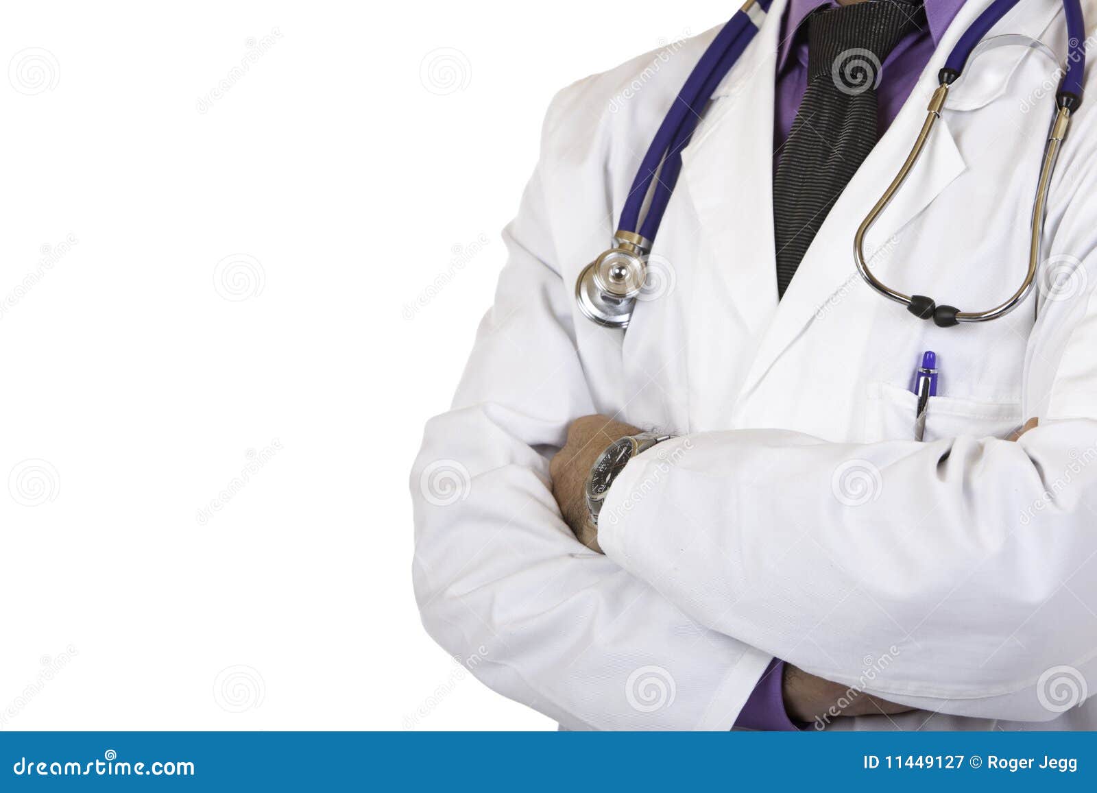 closeup of medical doctor torso with stethoscope