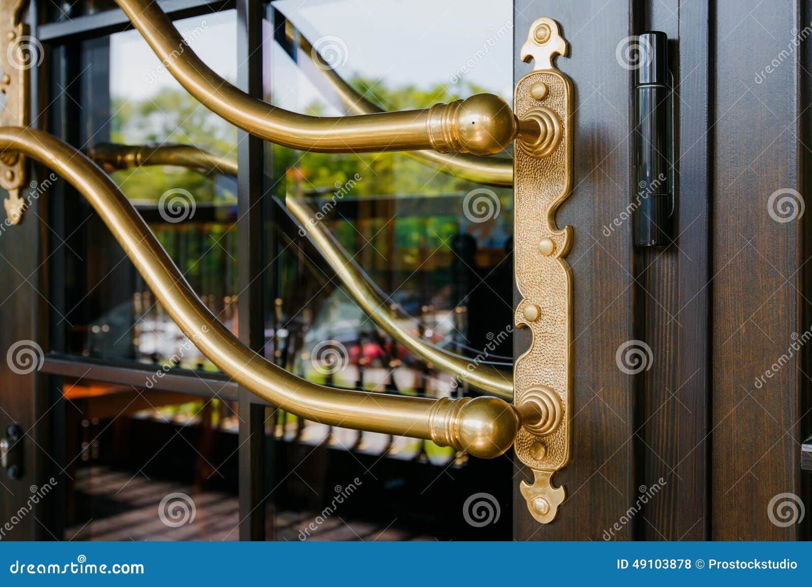 Closeup of the Modern Luxurious Door Handle Stock Photo Image of