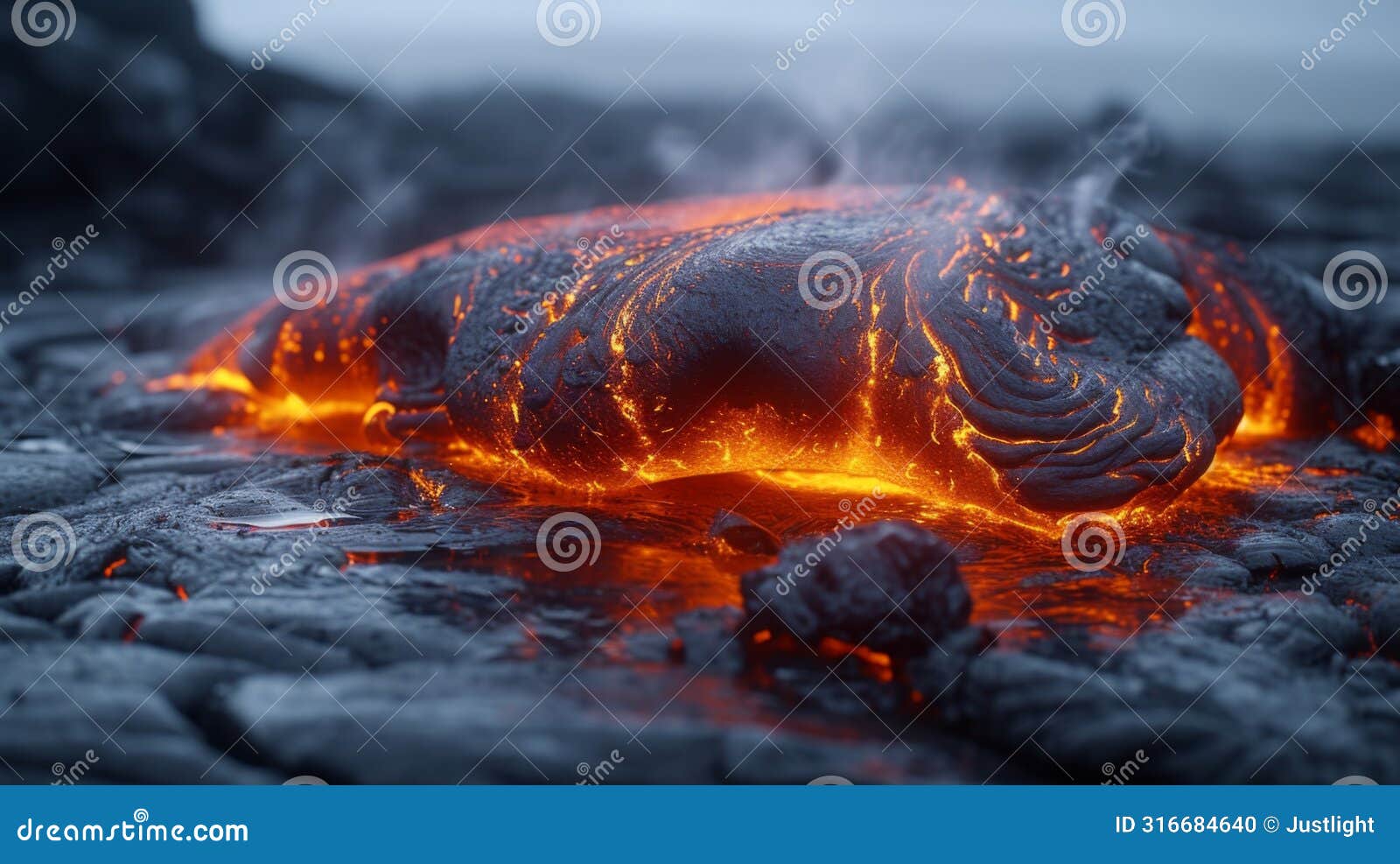 closeup of molten lava captured in midair as it spews out of a volcano with intense heat emanating from its surface