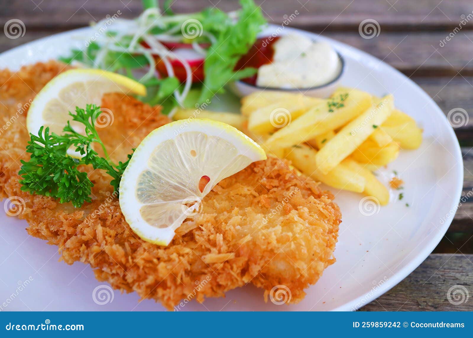 Mouthwatering Crispy Fried Fish with Chips Stock Photo Image of fried