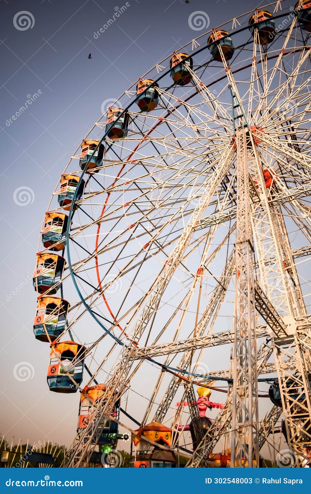 Closeup of Multi-coloured Giant Wheel during Dussehra Mela in Delhi ...