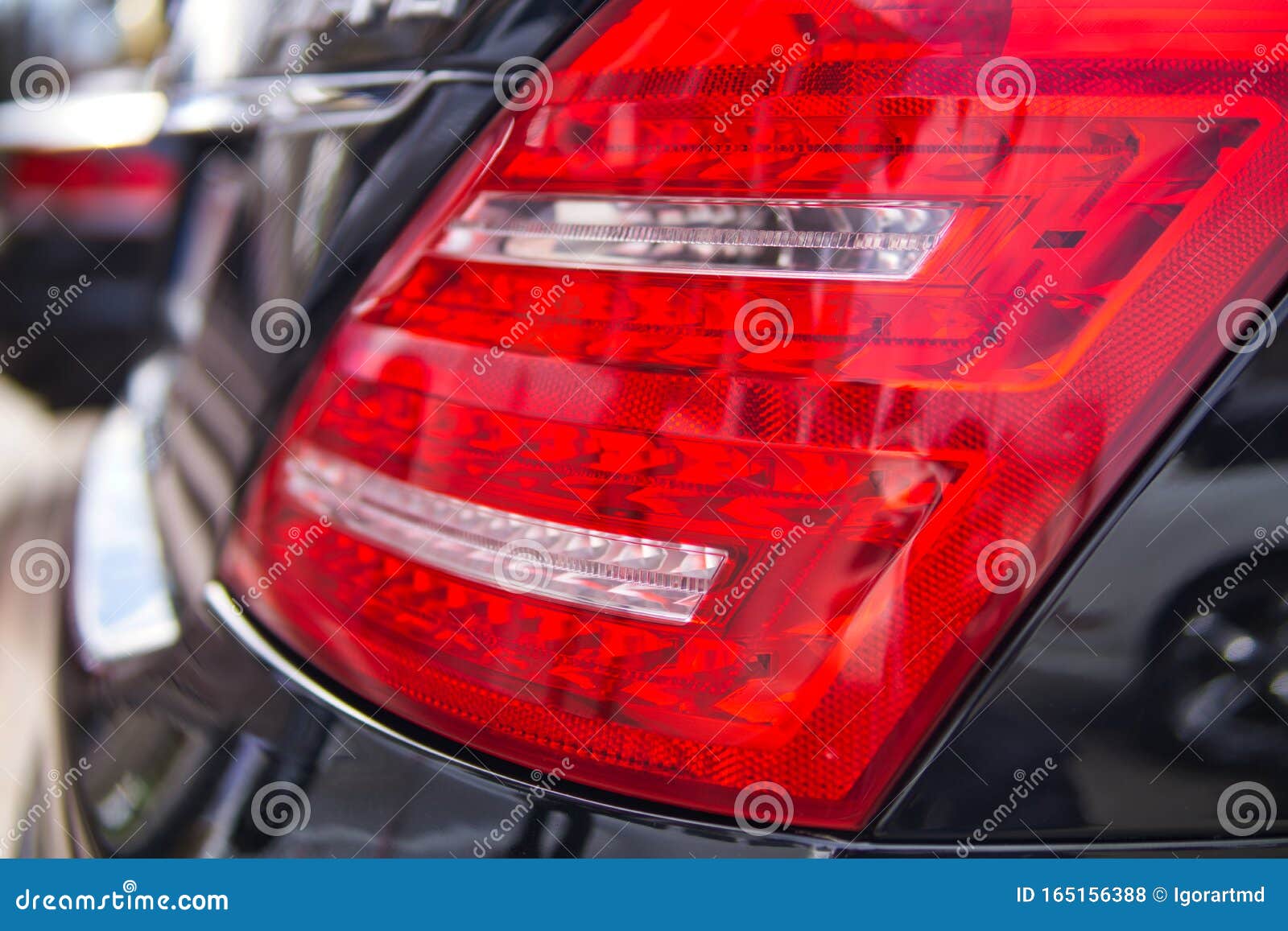 Closeup of New Projector Headlight on the Car Stock Photo Image of