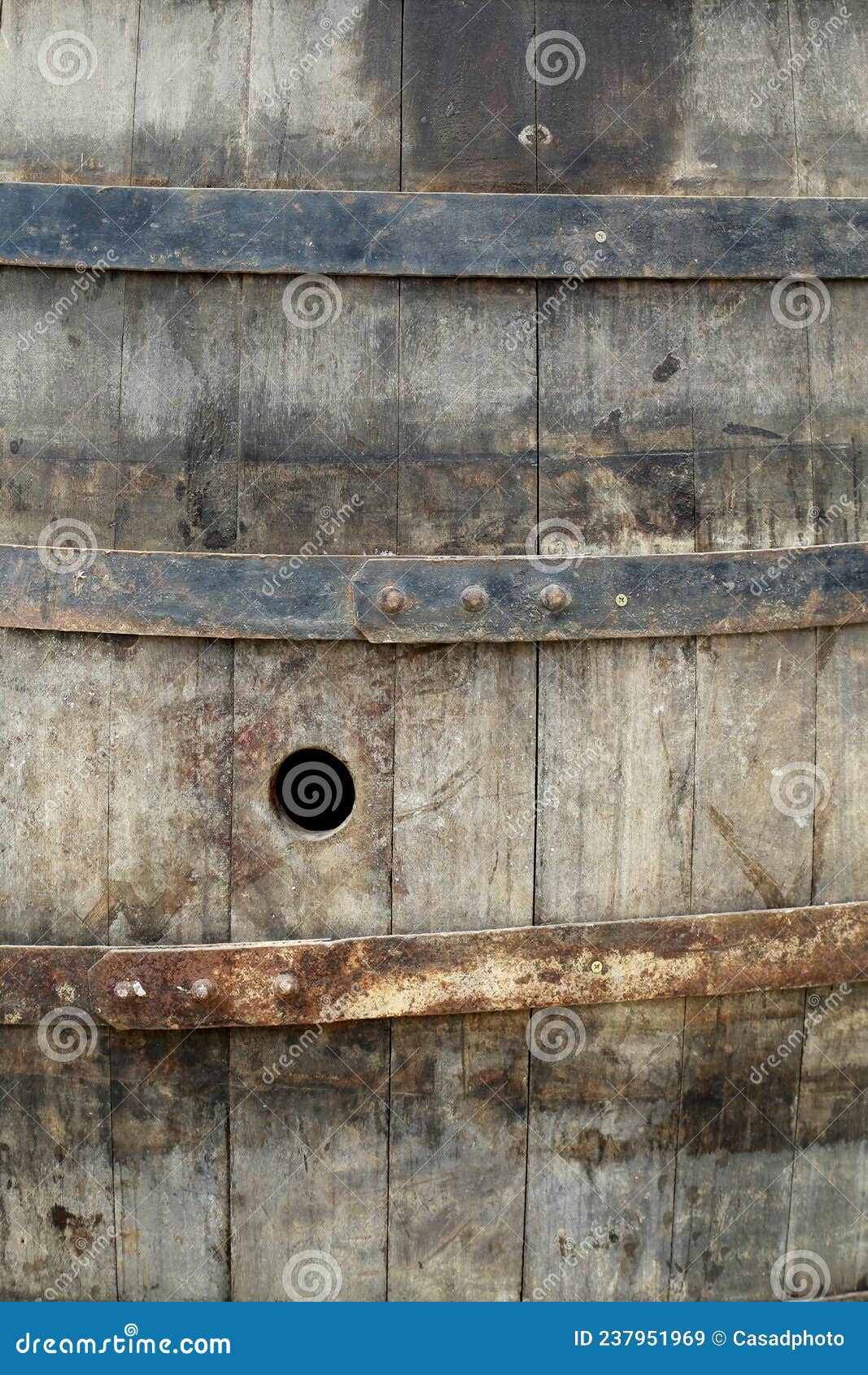 closeup of old barrels