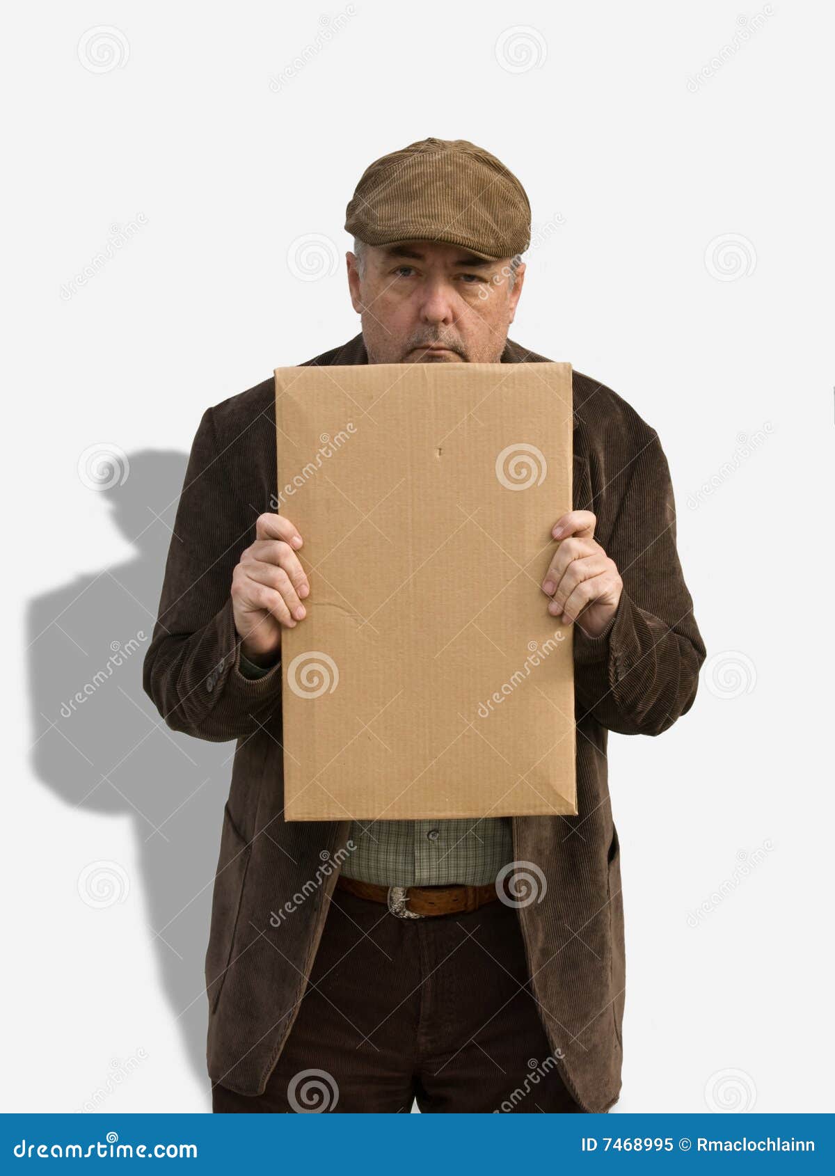 Closeup of Old Man Holding Sign Stock Image Image of individual, coat