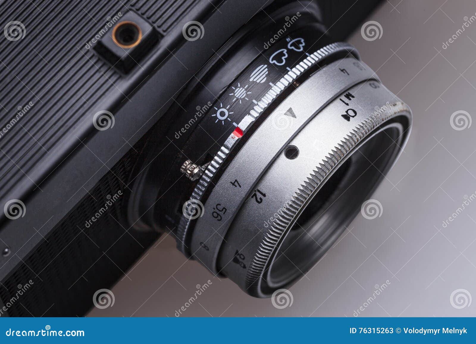 Closeup of Old Retro Film Camera Lens Stock Image Image of antique