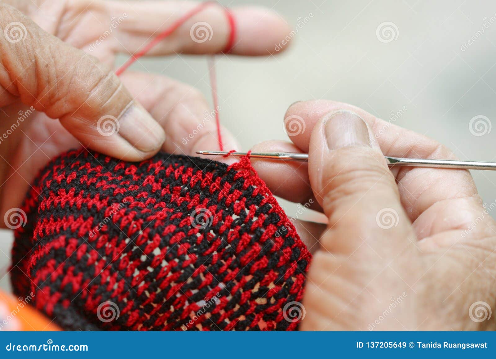 Red and Black Yarn 