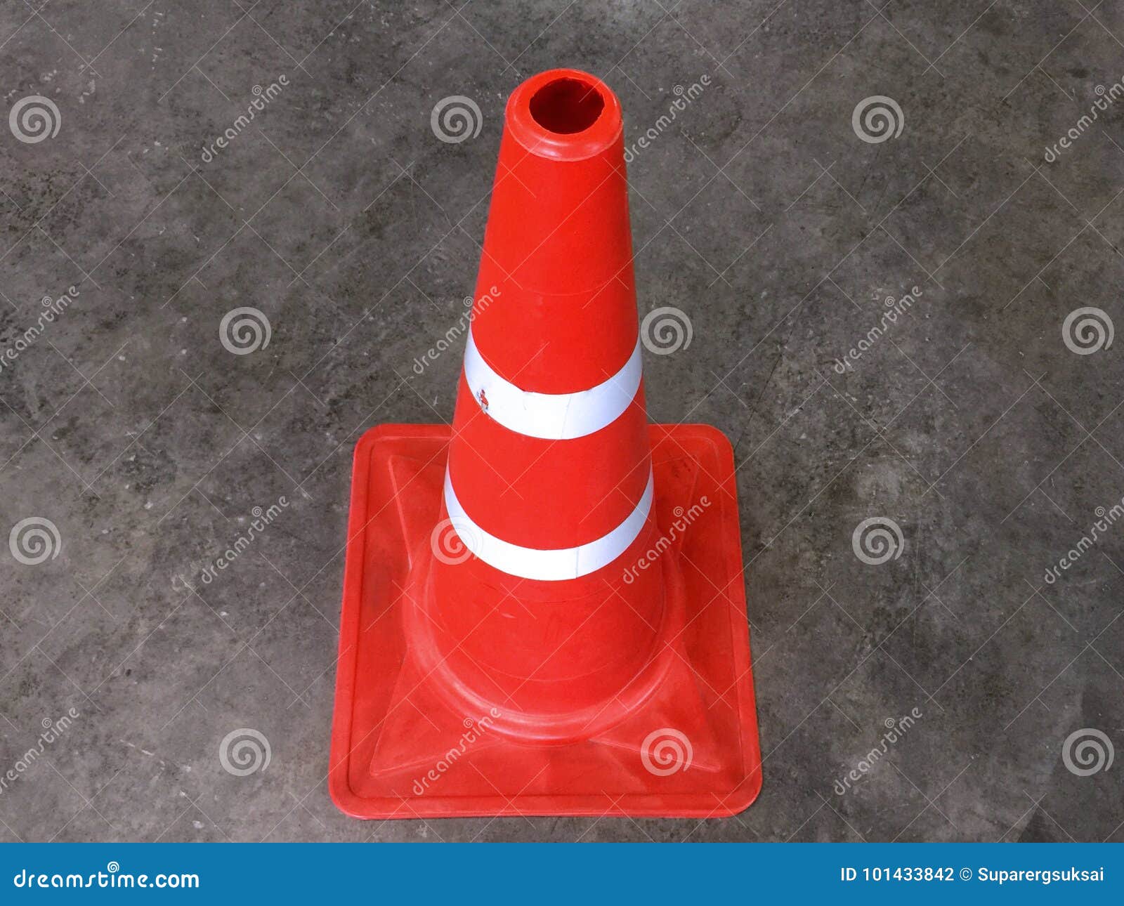 Orange Road Cone on Street stock photo. Image of background 101433842