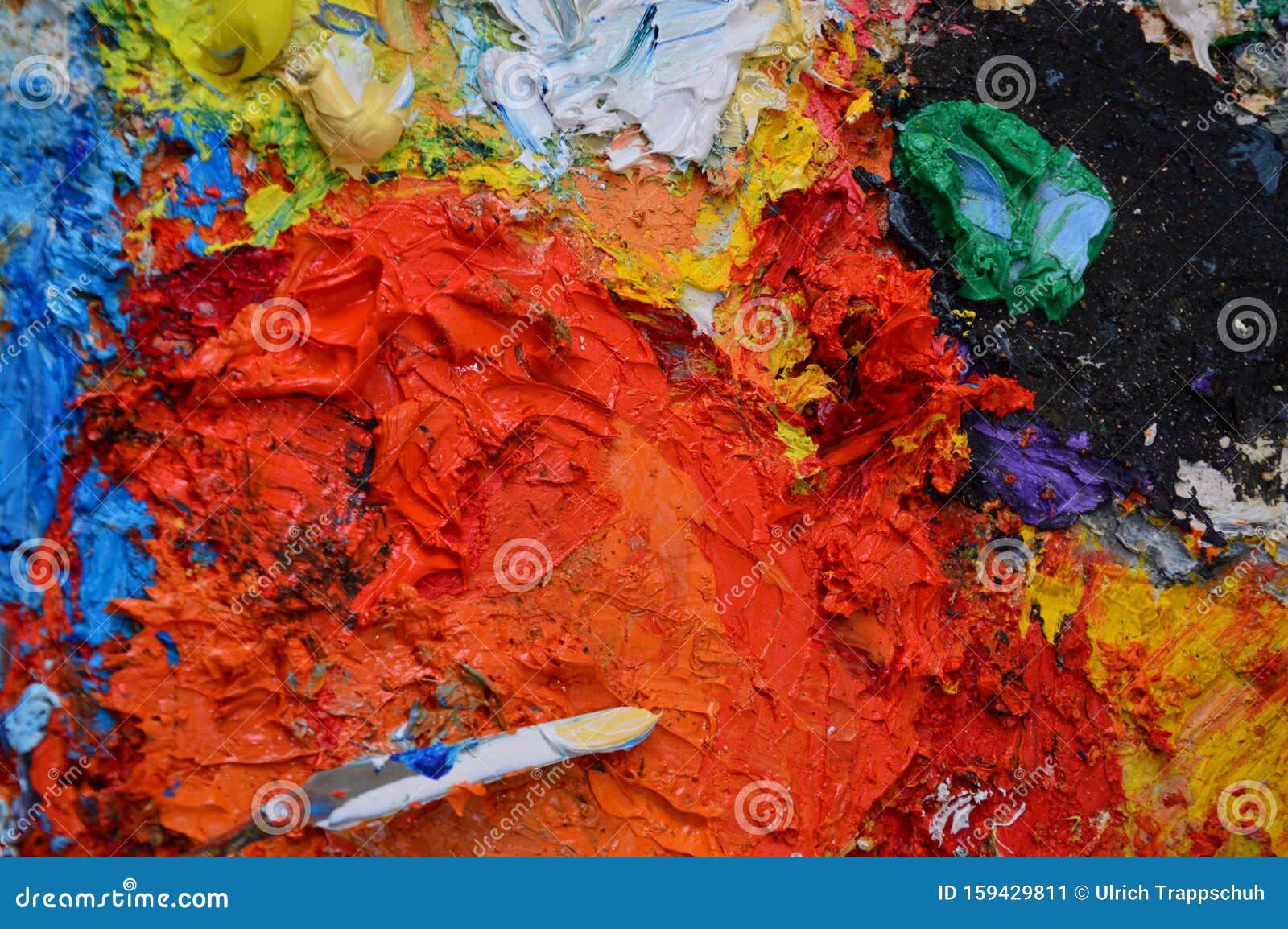 Closeup on a Painter`s Palette Stock Image Image of artist