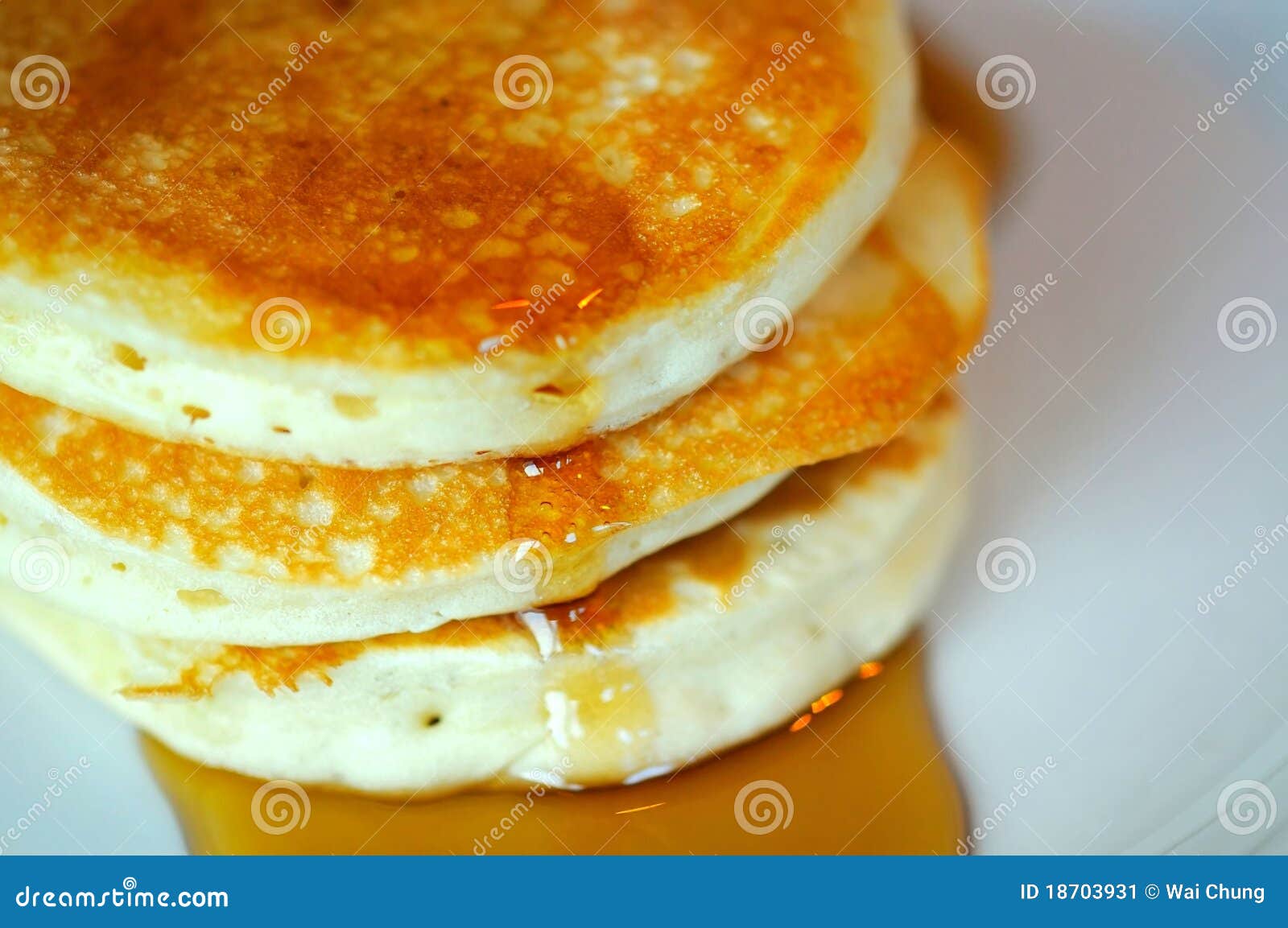 Closeup of Pancakes with Syrup Stock Image Image of stack, diet 18703931