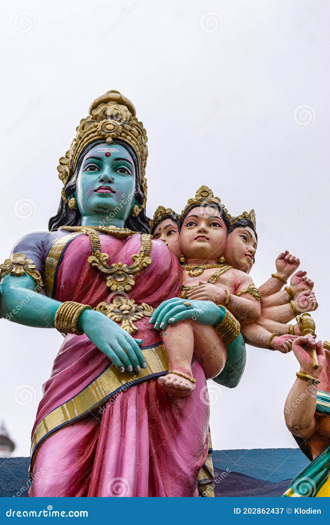 Closeup of Parvati with 6-headed Baby at Sri Murugan Temple ...
