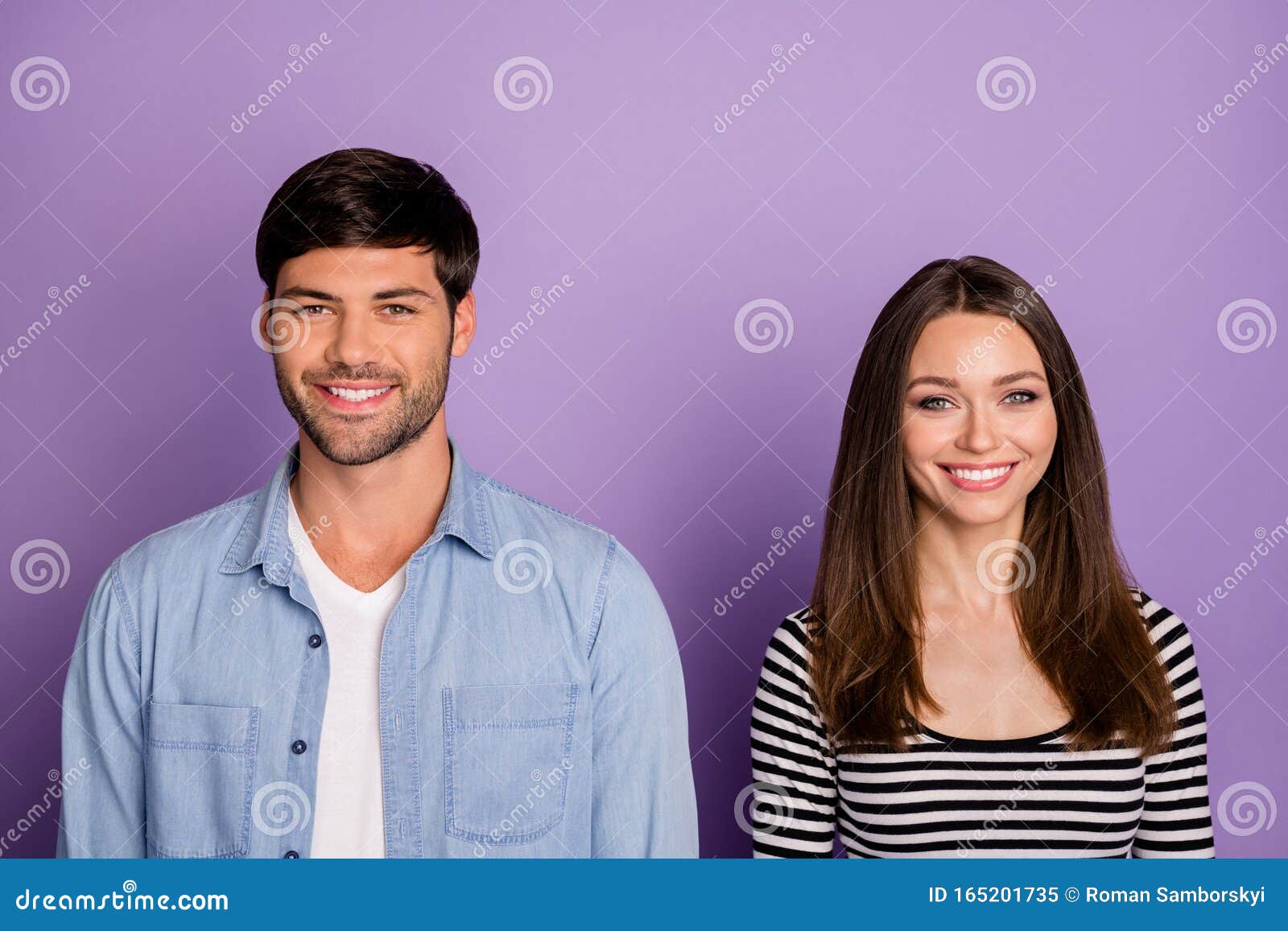 Closeup Photo of Two Funny People Couple Positively Toothy Beaming ...