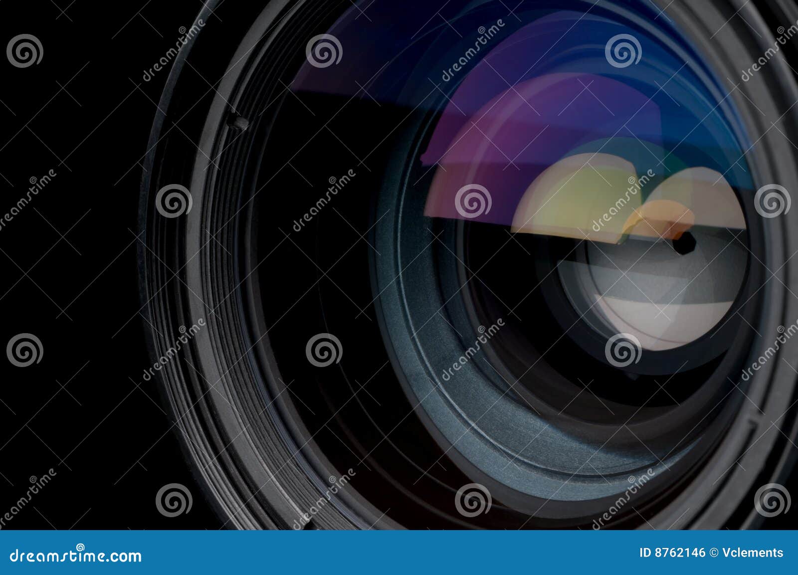 closeup of a photographic camera lens