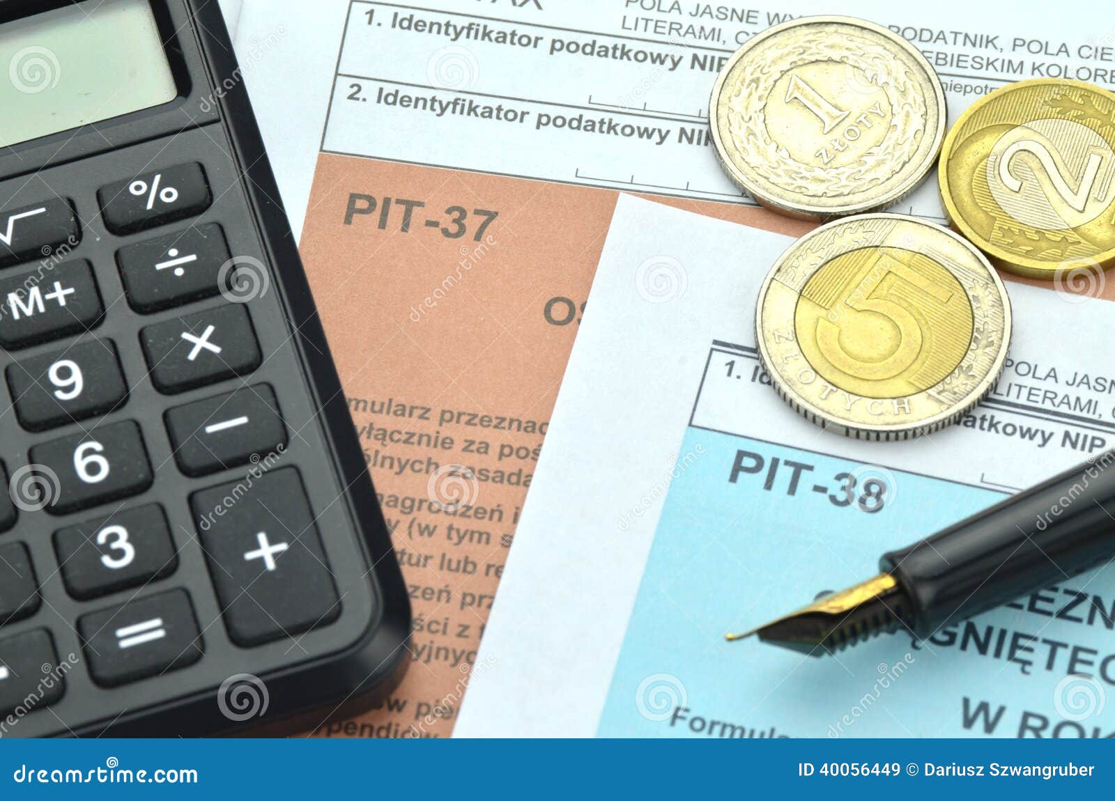 Closeup of Polish Tax Forms Editorial Stock Image Image of form