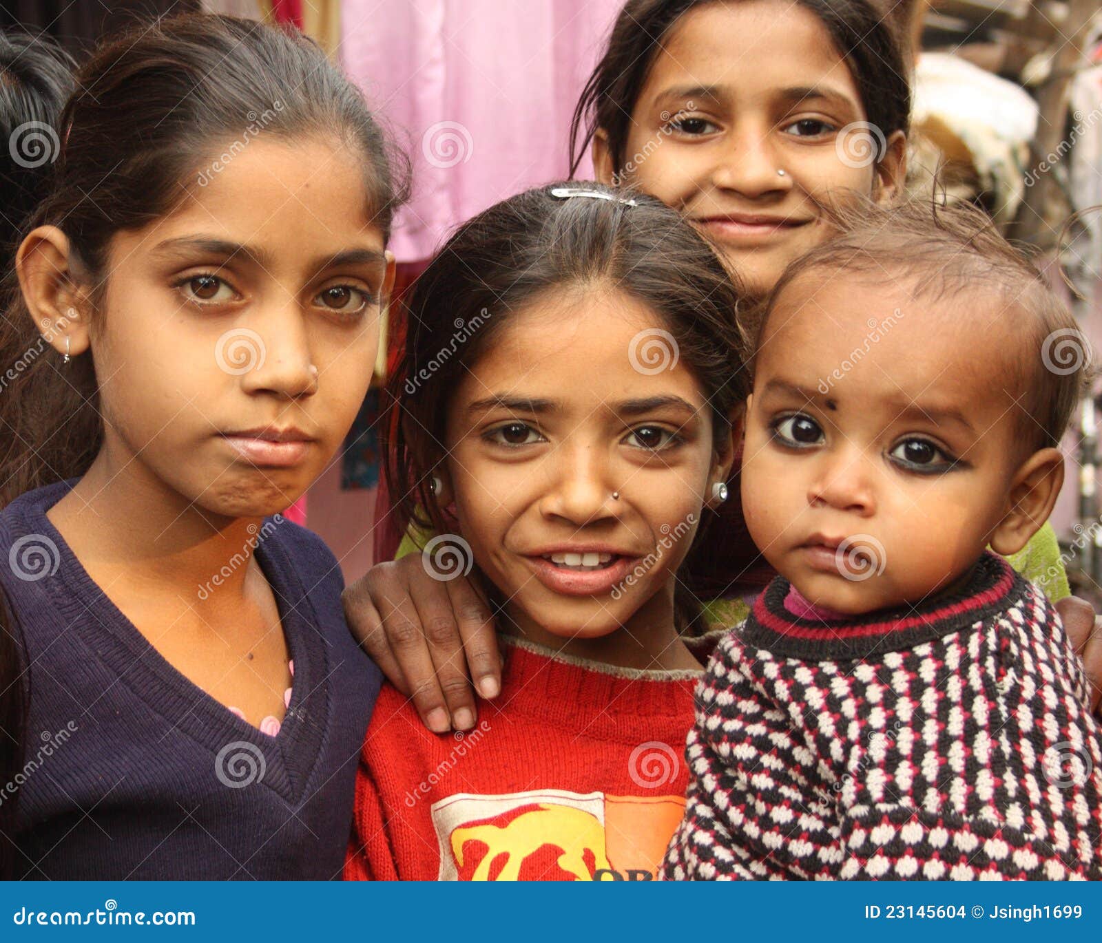 Closeup of Poor Indian Children Girls Editorial Stock Image - Image of  face, closeup: 23145604