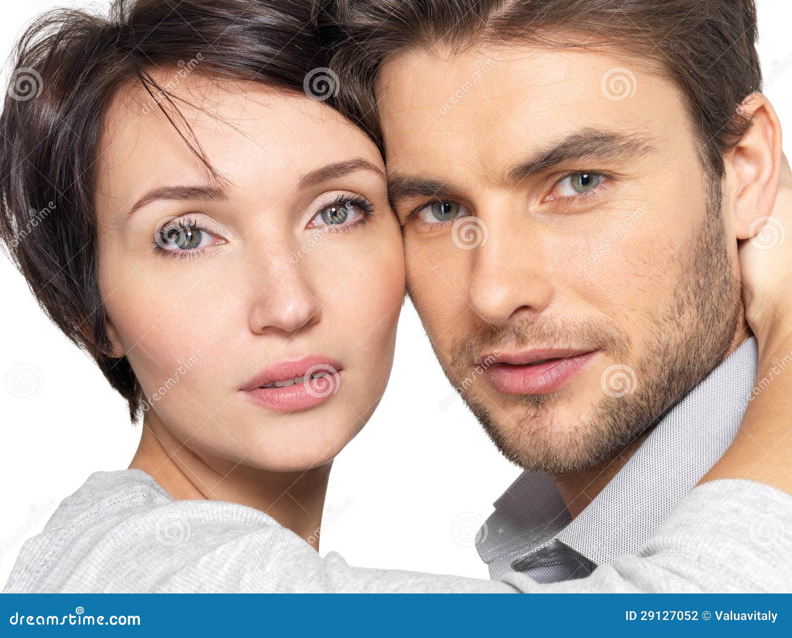 Closeup Portrait of Beautiful Couple Isolated Stock Photo Image of