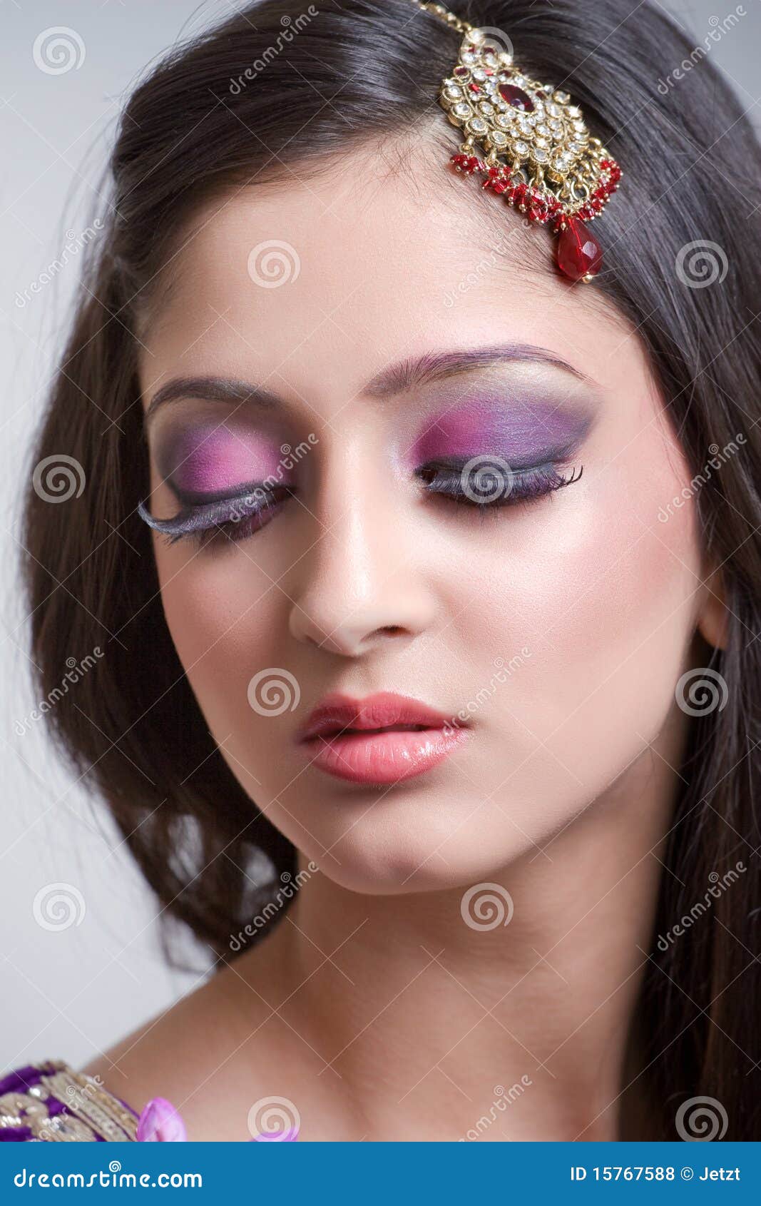 closeup portrait of a beautiful indian bride