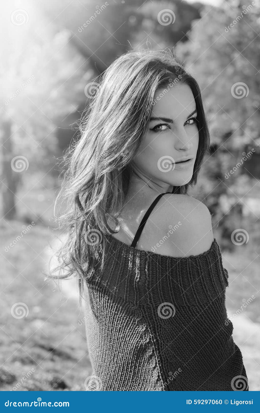 Closeup Portrait of Beautiful Young Lady Sensually Stock Photo - Image ...