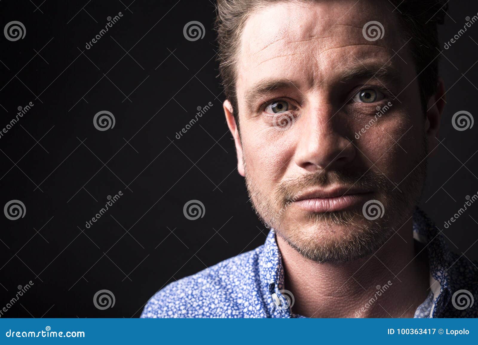 Closeup Portrait Of Confident Man On Black Background. Stock Image ...