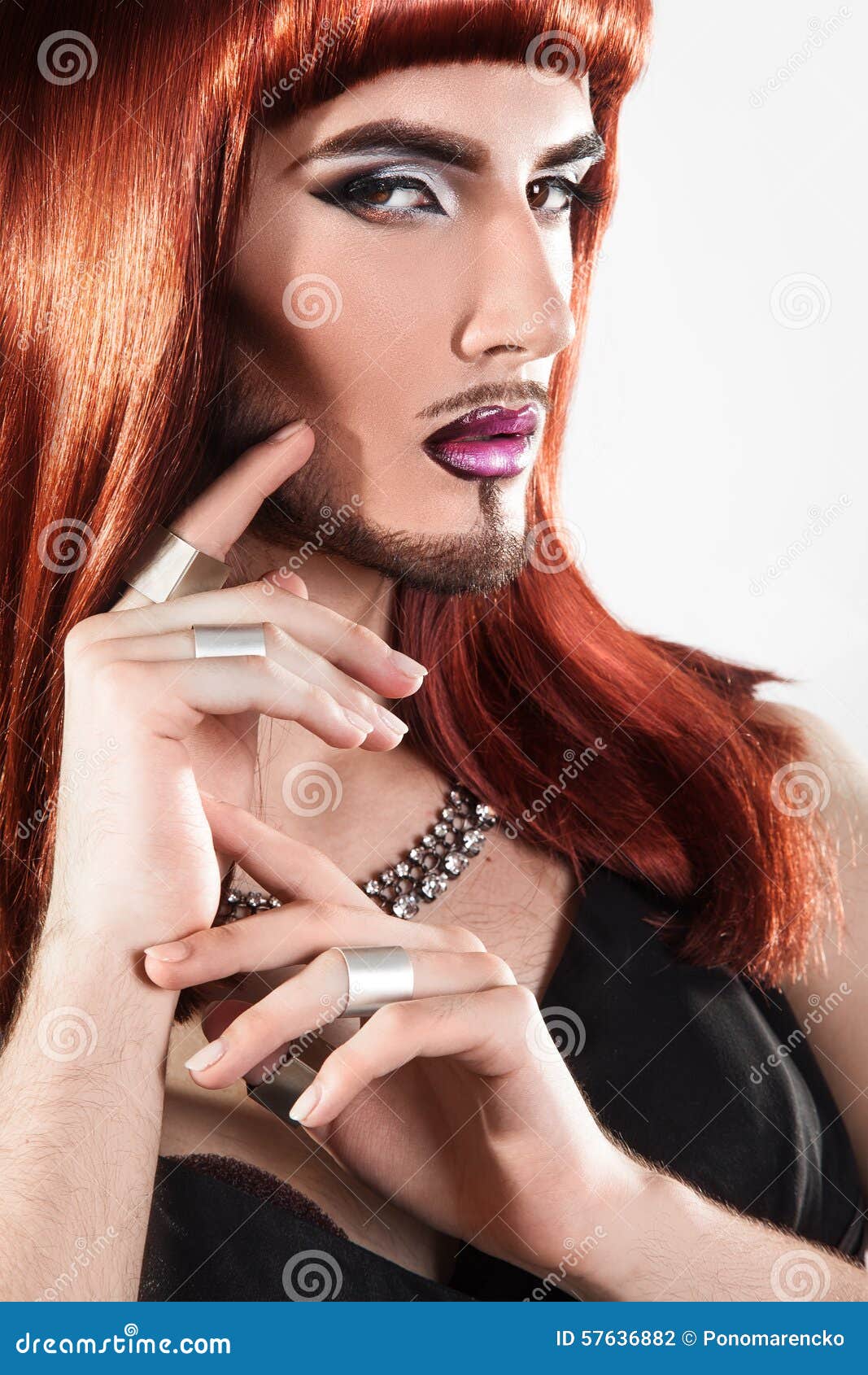 Closeup Portrait of Cute Redhair Bearded Shemale Model with Nice Stock  Photo - Image of luxury, caucasian: 57636882