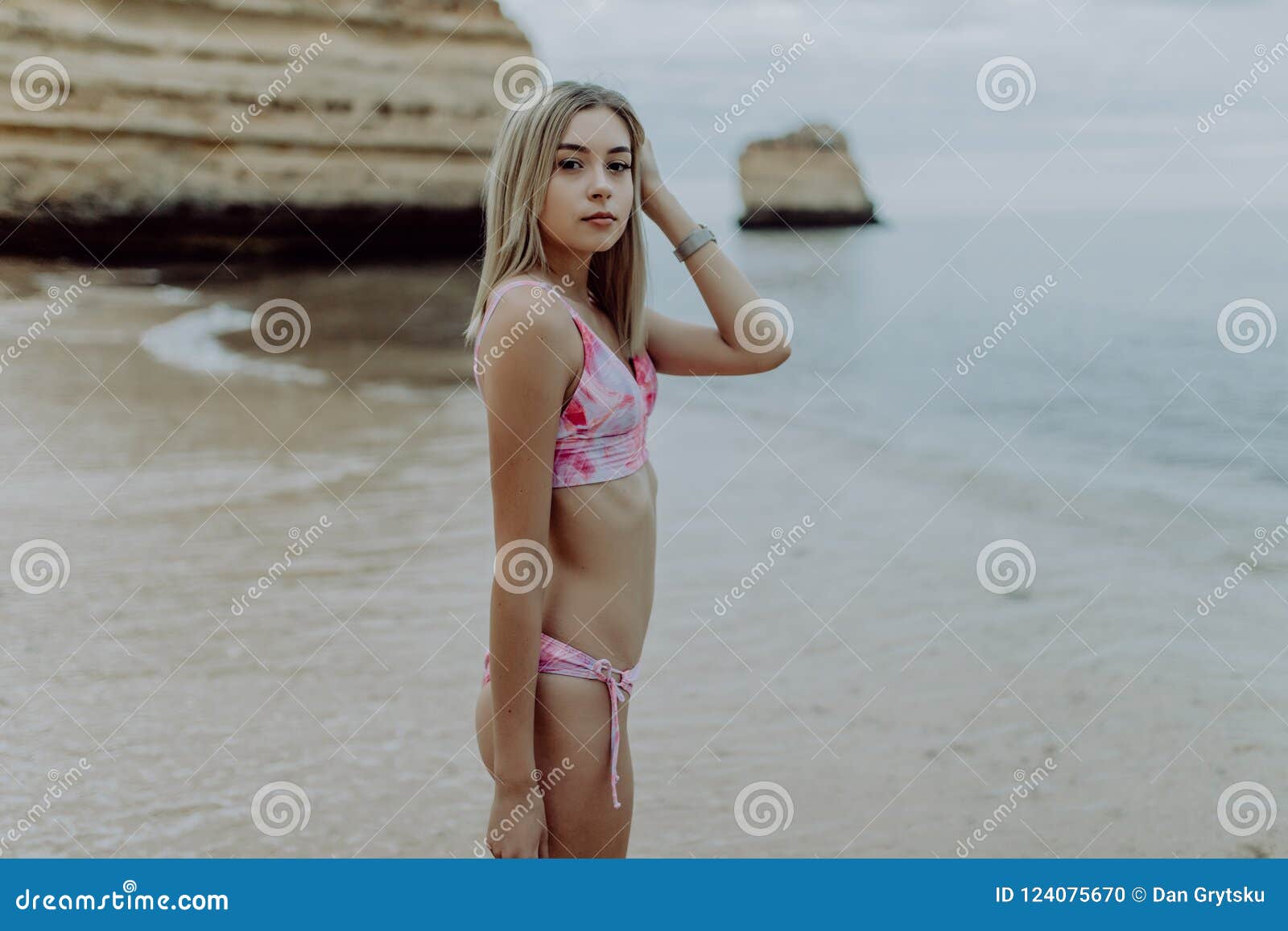 Posing blonde girl