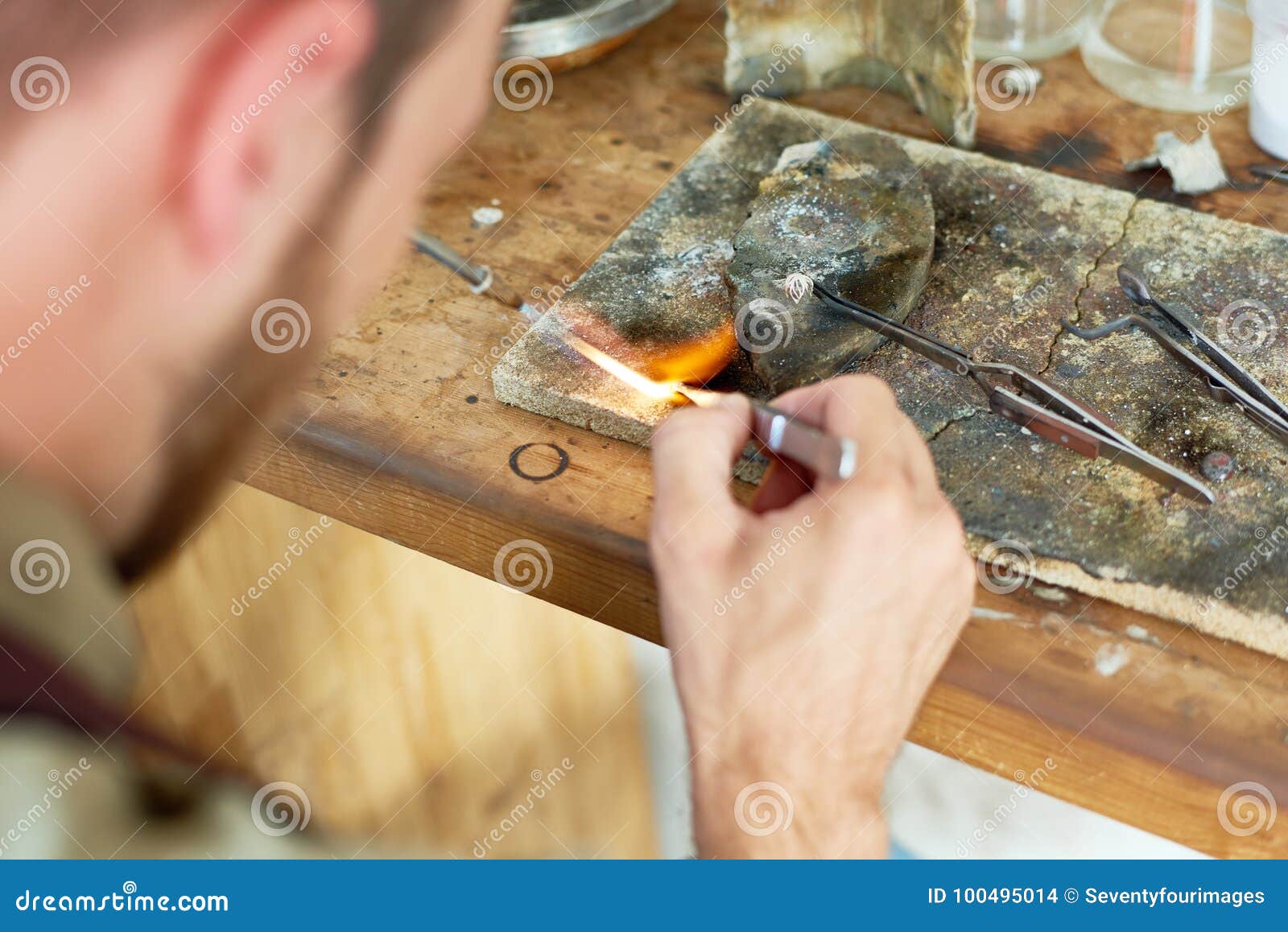 Craftsman Melting Metal stock photo. Image of workstation - 100495014