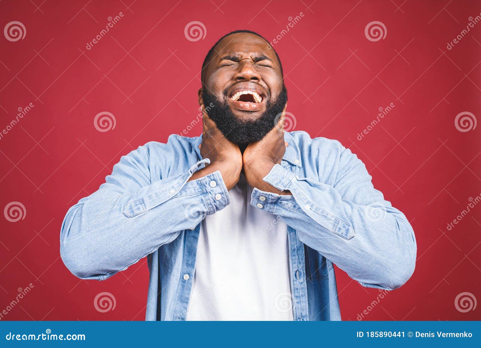 Closeup Portrait Upset Stressed Young African American Man ...