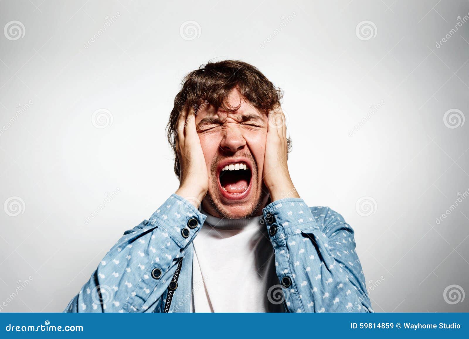 Closeup Portrait Upset Stressed Young Man Stock Image - Image of ...