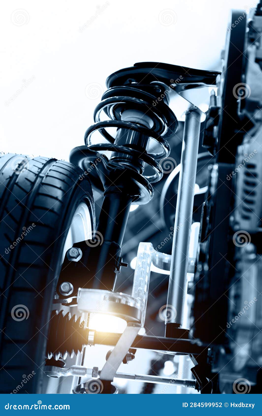 Race Car Shock Absorber and Wheel Stock Photo Image of absorber