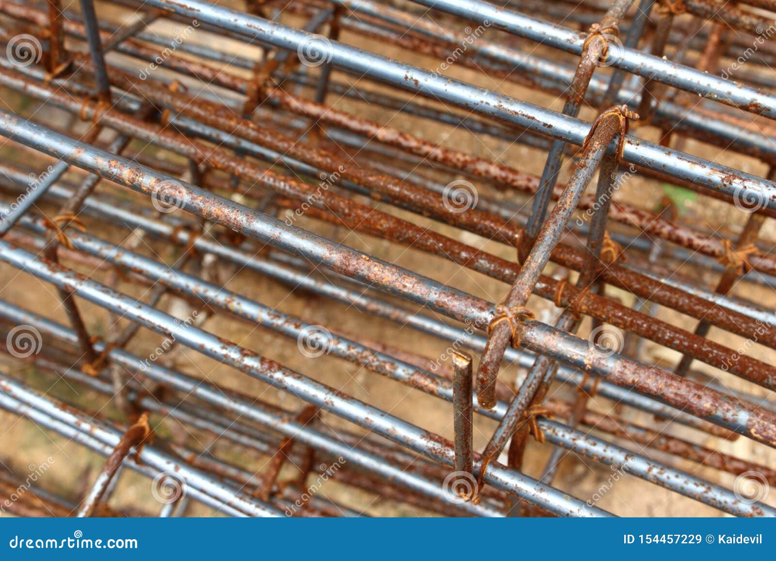 Closeup Rebar on the Ground Stock Image Image of concrete, material