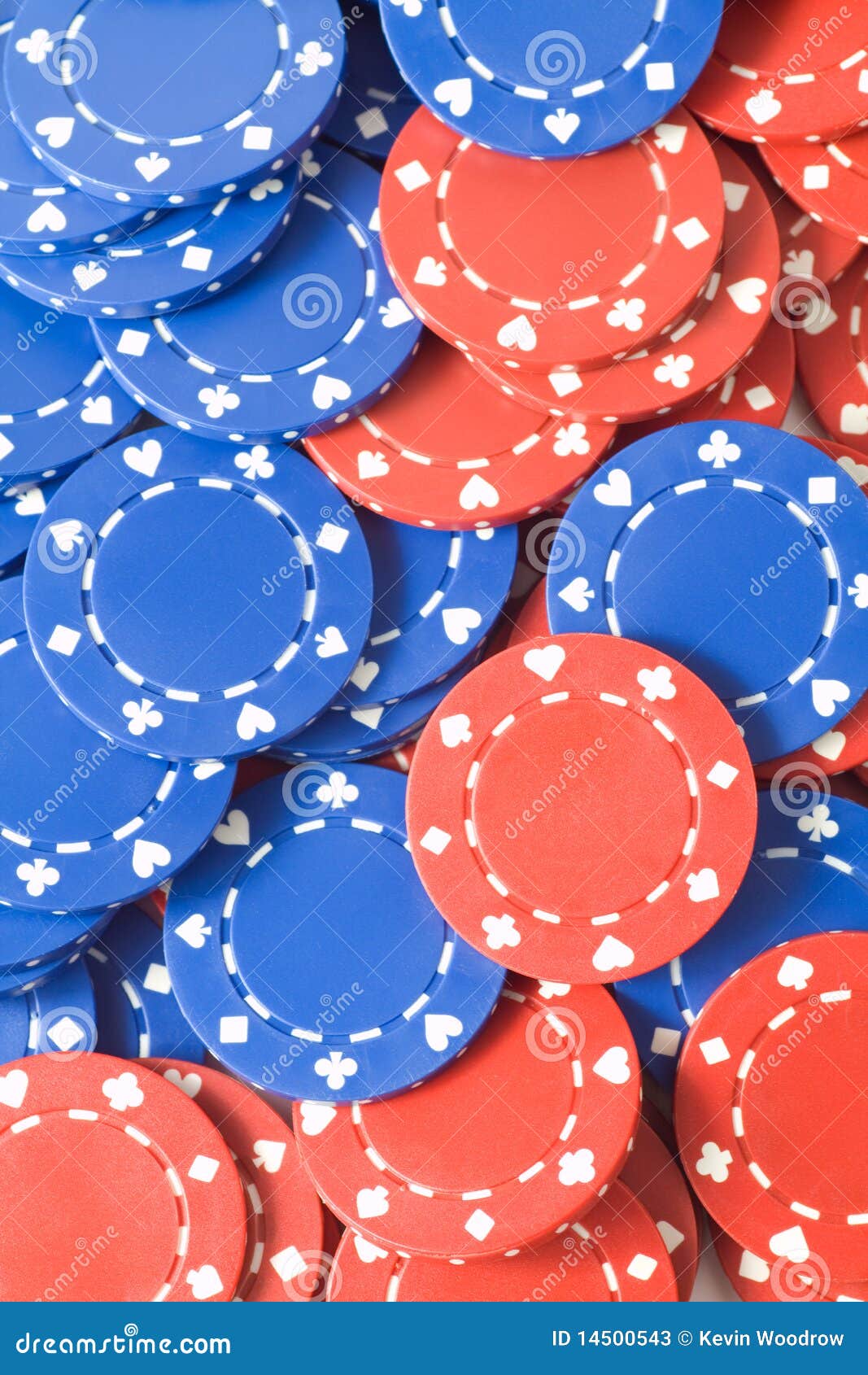 Closeup of Red and Blue Poker Chips Stock Image Image of hearts