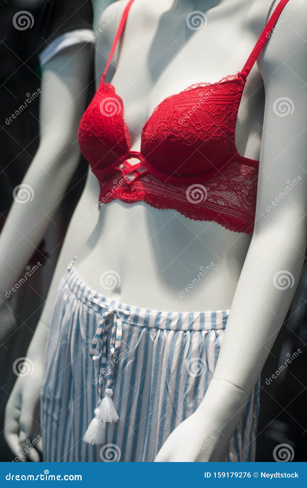 Closeup Red Leather Bra Mannequin Fashion Store Showroom Stock Photo by  ©NeydtStock 405824060