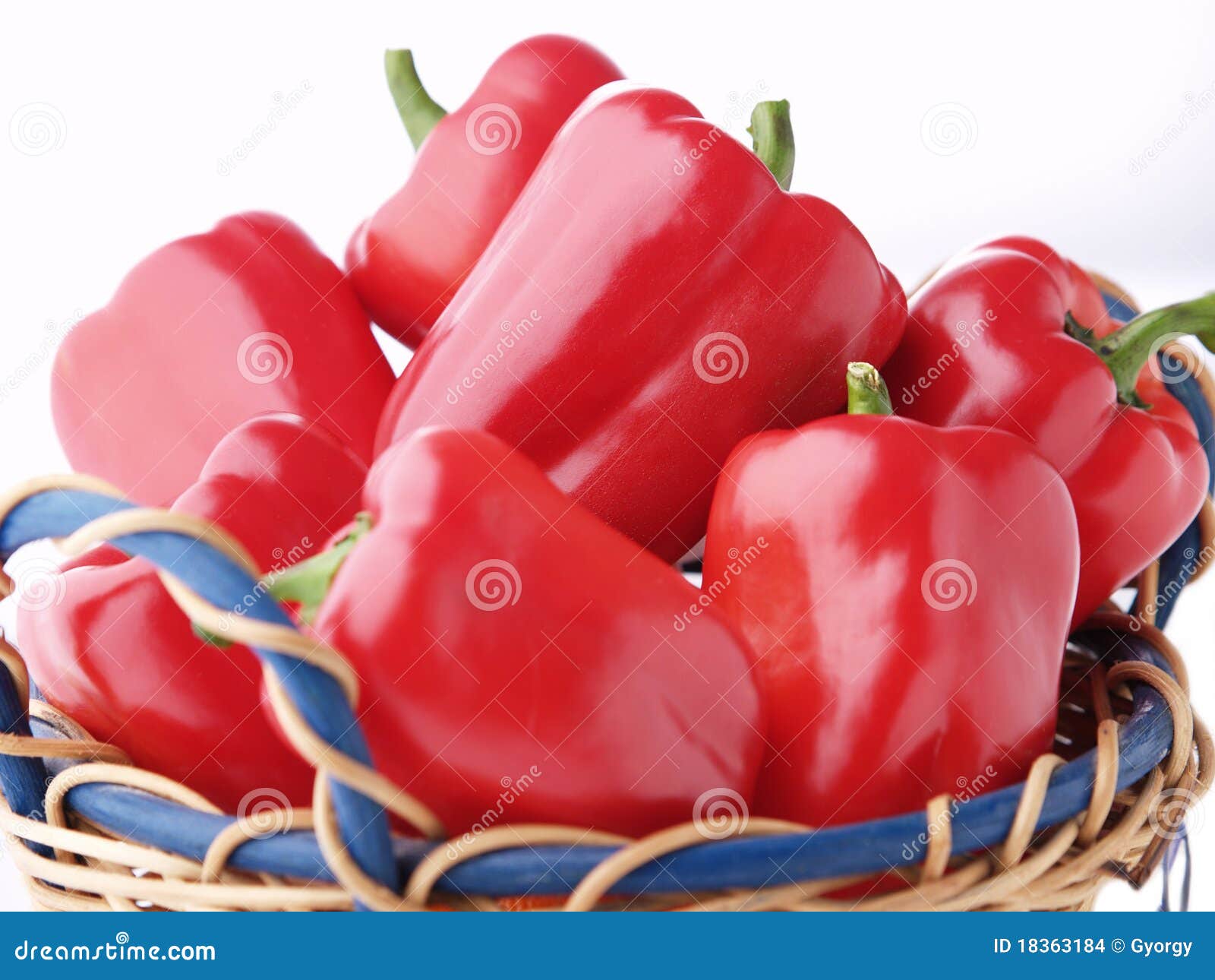 Closeup of Red Paprikas on White Background Stock Photo Image of