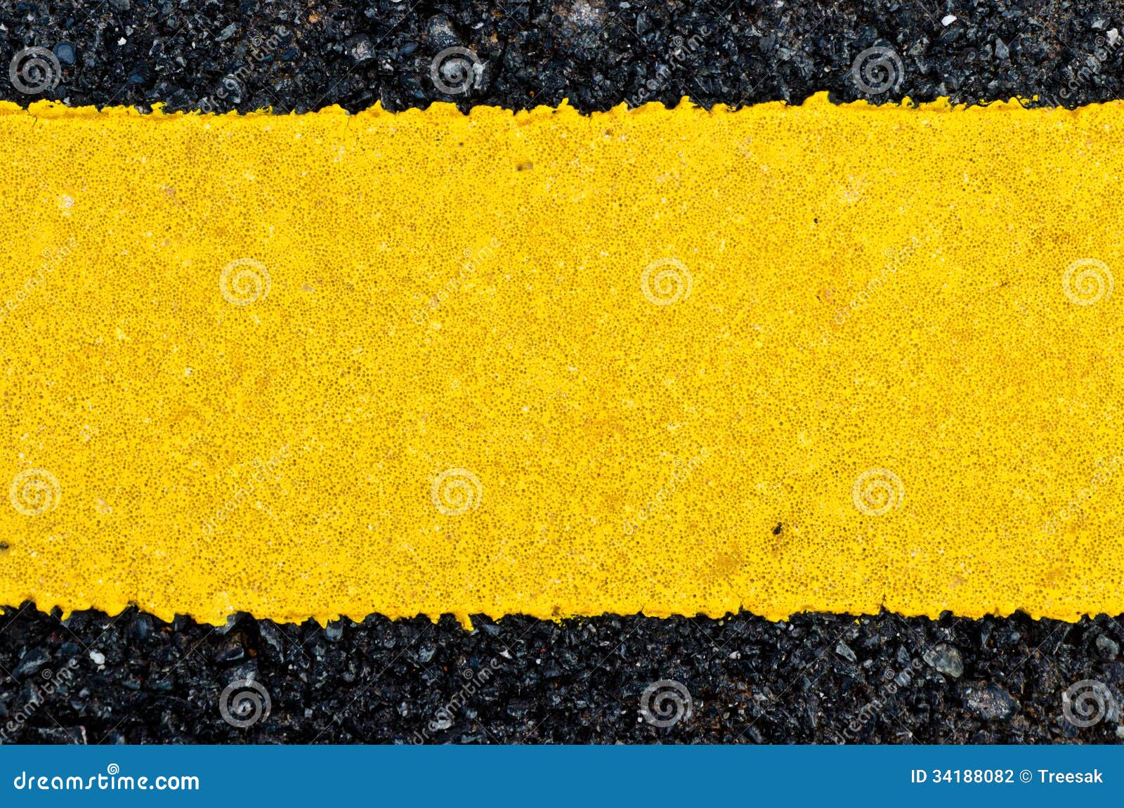Closeup Rough Yellow Paint On Asphalt Road Stock Photography Image
