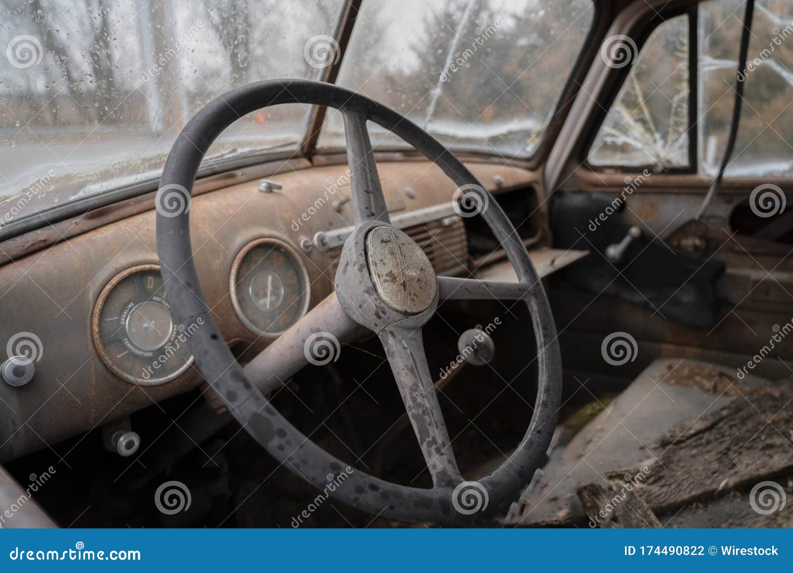 Rusty Steering Shaft Lever Isolated On White Background RoyaltyFree