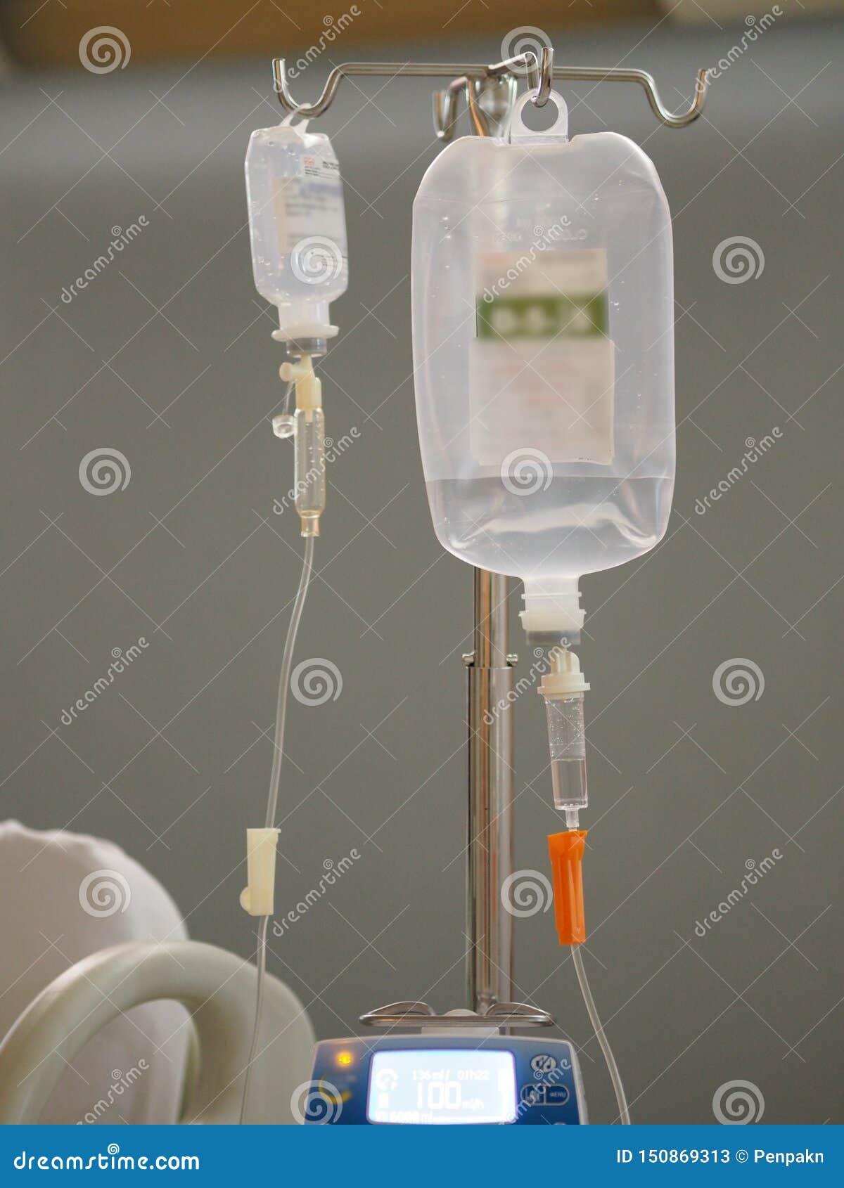 Saline Drip Control Machine in Ward at the Hospital Stock Image Image
